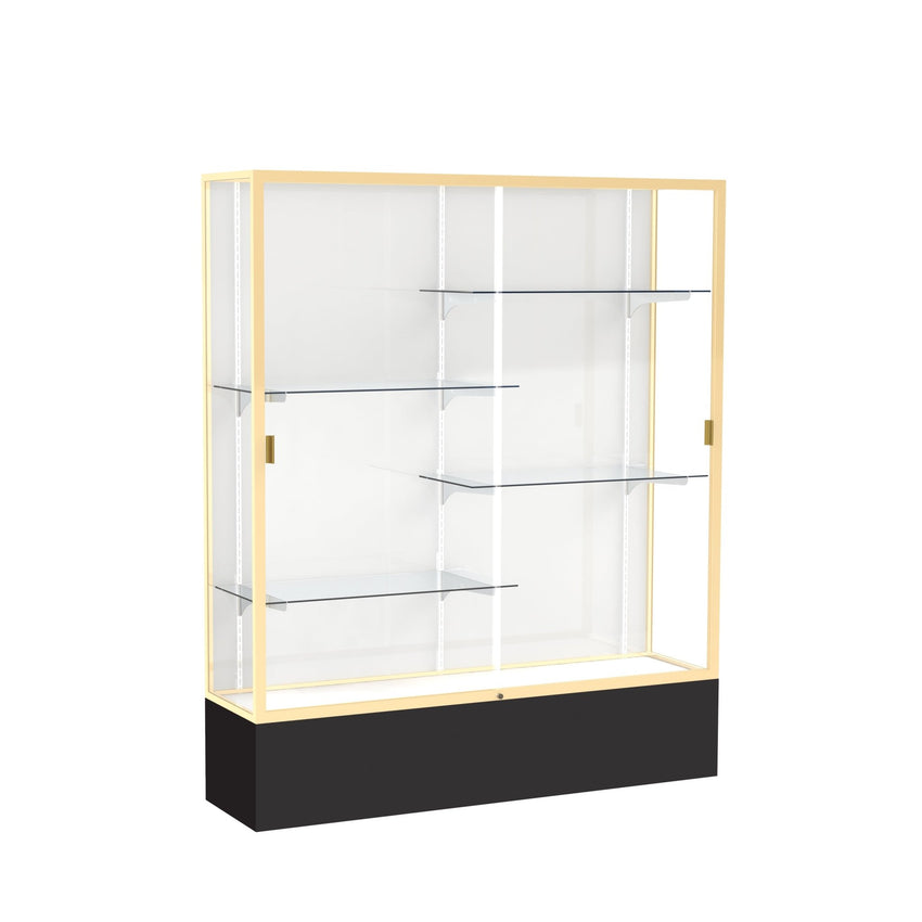 Ghent Spirit Floor Display Case, Unlighted, Aluminum Frame, 72"H x 60"W x 16"D - Waddell Display Collection (GHE - 375XX - XX - XX) - SchoolOutlet