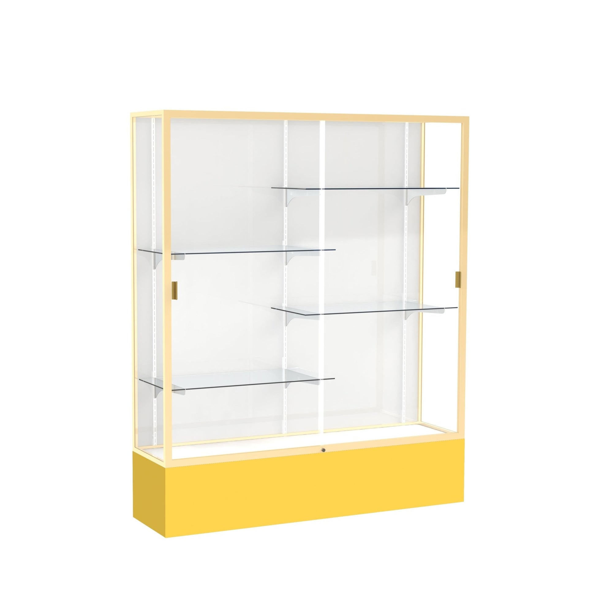 Ghent Spirit Floor Display Case, Unlighted, Aluminum Frame, 72"H x 60"W x 16"D - Waddell Display Collection (GHE - 375XX - XX - XX) - SchoolOutlet