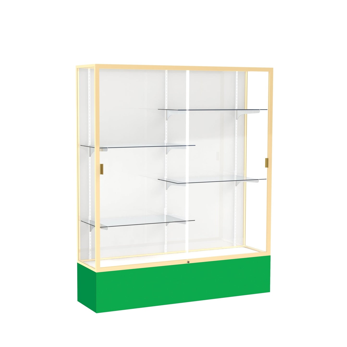 Ghent Spirit Floor Display Case, Unlighted, Aluminum Frame, 72"H x 60"W x 16"D - Waddell Display Collection (GHE - 375XX - XX - XX) - SchoolOutlet