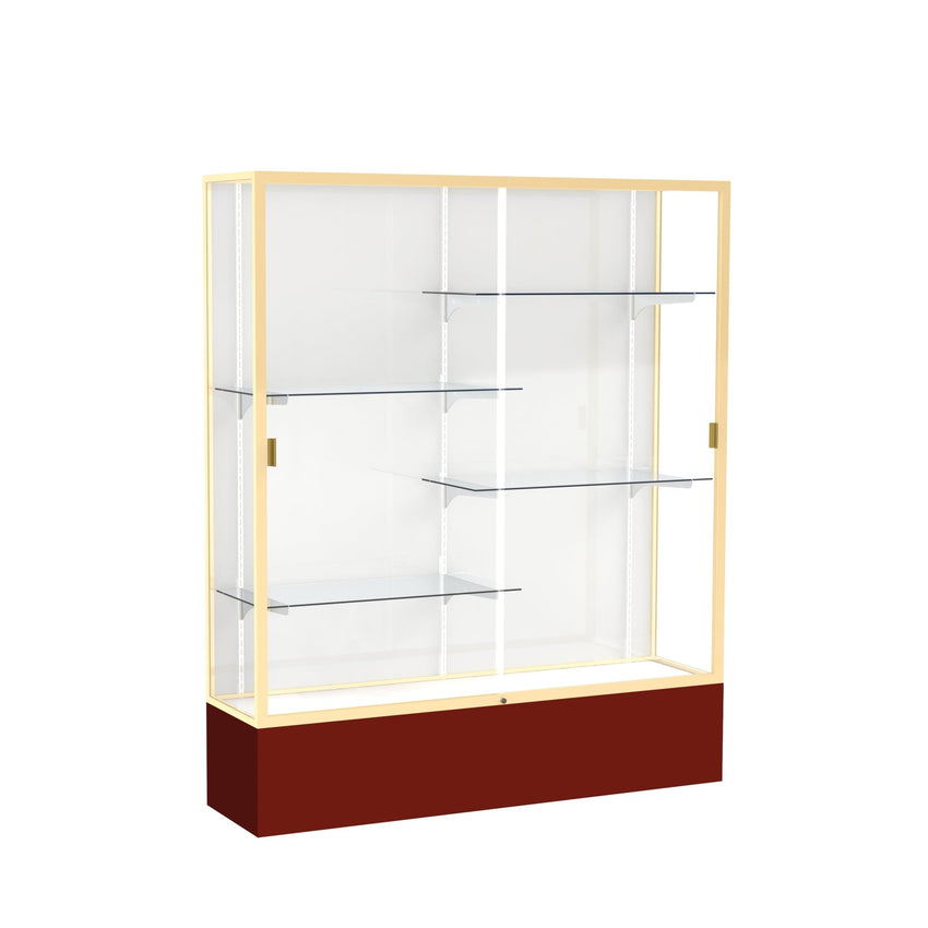 Ghent Spirit Floor Display Case, Unlighted, Aluminum Frame, 72"H x 60"W x 16"D - Waddell Display Collection (GHE - 375XX - XX - XX) - SchoolOutlet