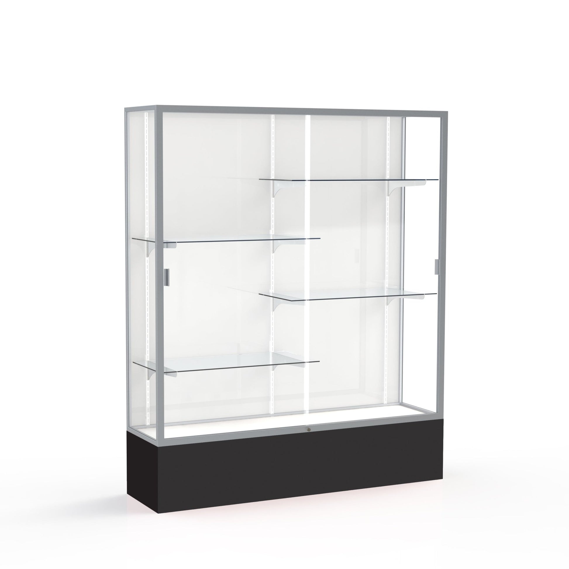 Ghent Spirit Floor Display Case, Unlighted, Aluminum Frame, 72"H x 60"W x 16"D - Waddell Display Collection (GHE - 375XX - XX - XX) - SchoolOutlet