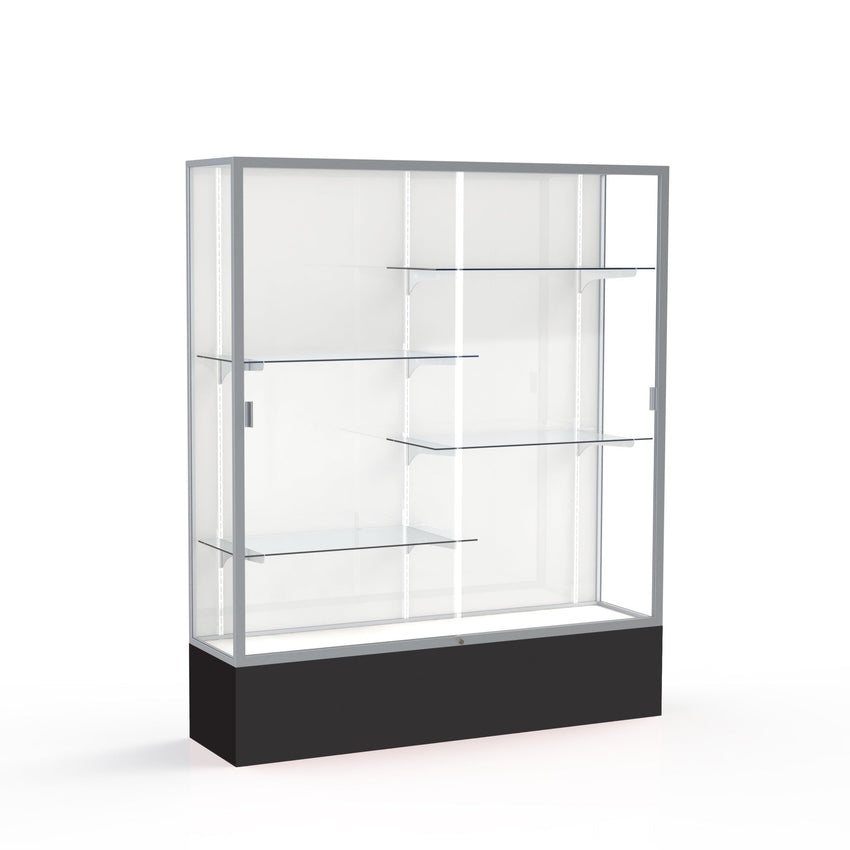 Ghent Spirit Floor Display Case, Unlighted, Aluminum Frame, 72"H x 60"W x 16"D - Waddell Display Collection (GHE - 375XX - XX - XX) - SchoolOutlet