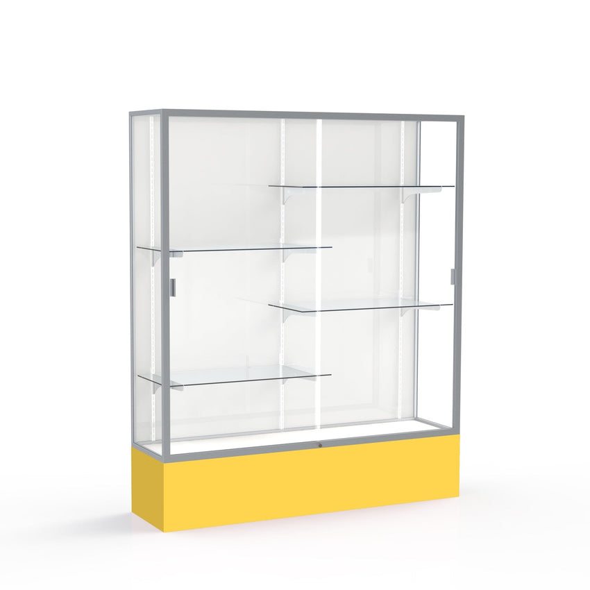 Ghent Spirit Floor Display Case, Unlighted, Aluminum Frame, 72"H x 60"W x 16"D - Waddell Display Collection (GHE - 375XX - XX - XX) - SchoolOutlet