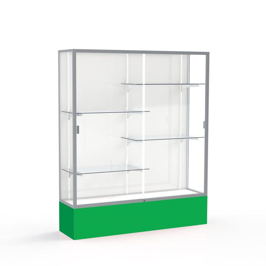 Ghent Spirit Floor Display Case, Unlighted, Aluminum Frame, 72"H x 60"W x 16"D - Waddell Display Collection (GHE - 375XX - XX - XX) - SchoolOutlet