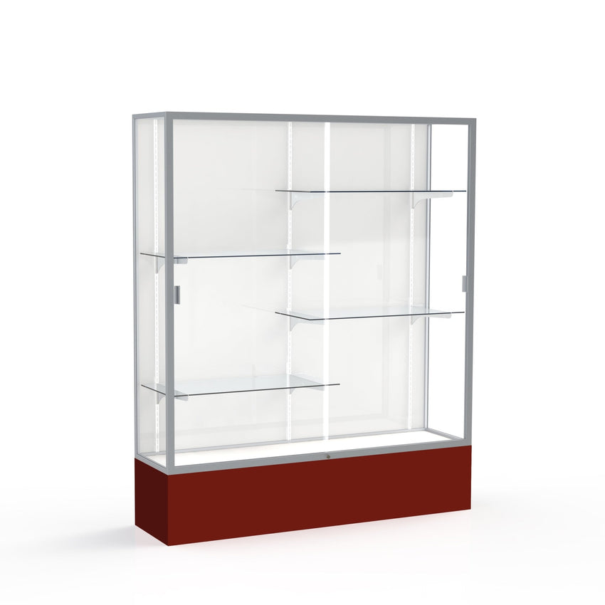 Ghent Spirit Floor Display Case, Unlighted, Aluminum Frame, 72"H x 60"W x 16"D - Waddell Display Collection (GHE - 375XX - XX - XX) - SchoolOutlet
