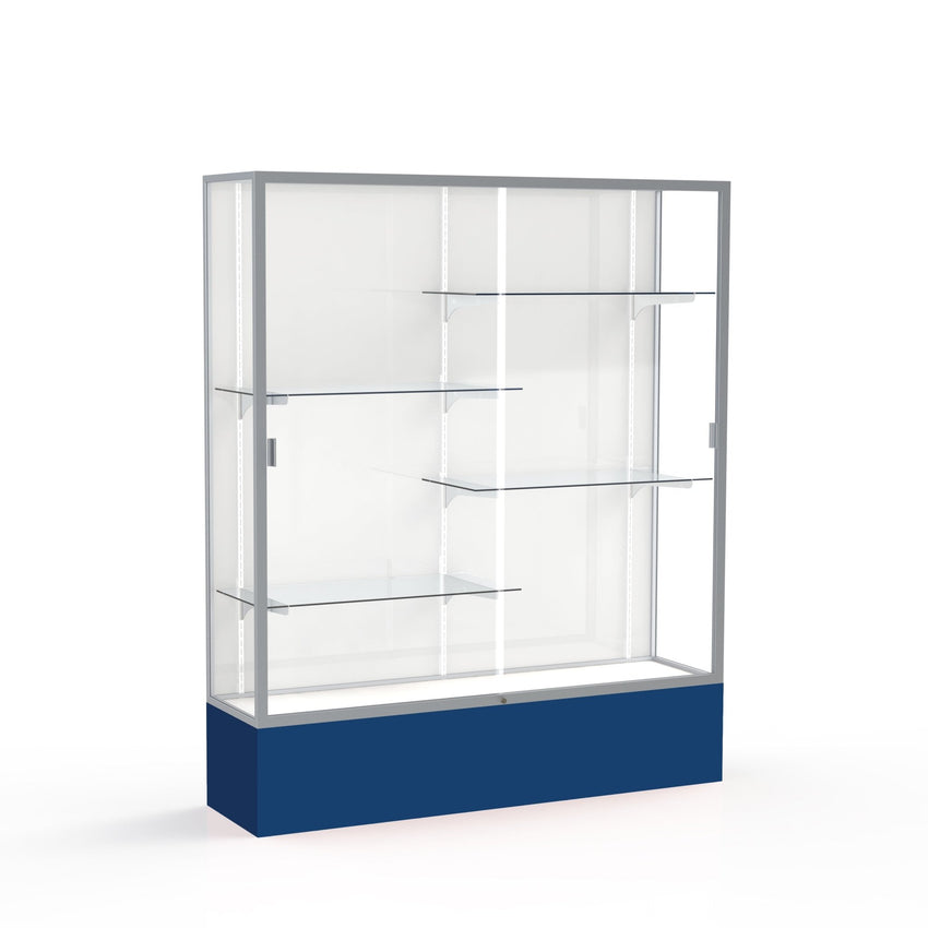 Ghent Spirit Floor Display Case, Unlighted, Aluminum Frame, 72"H x 60"W x 16"D - Waddell Display Collection (GHE - 375XX - XX - XX) - SchoolOutlet