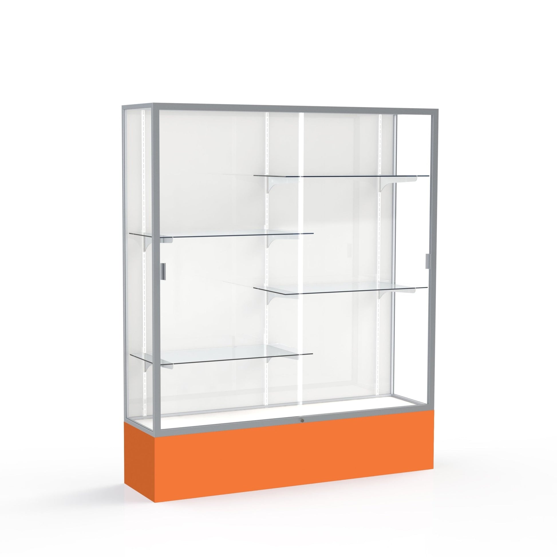 Ghent Spirit Floor Display Case, Unlighted, Aluminum Frame, 72"H x 60"W x 16"D - Waddell Display Collection (GHE - 375XX - XX - XX) - SchoolOutlet