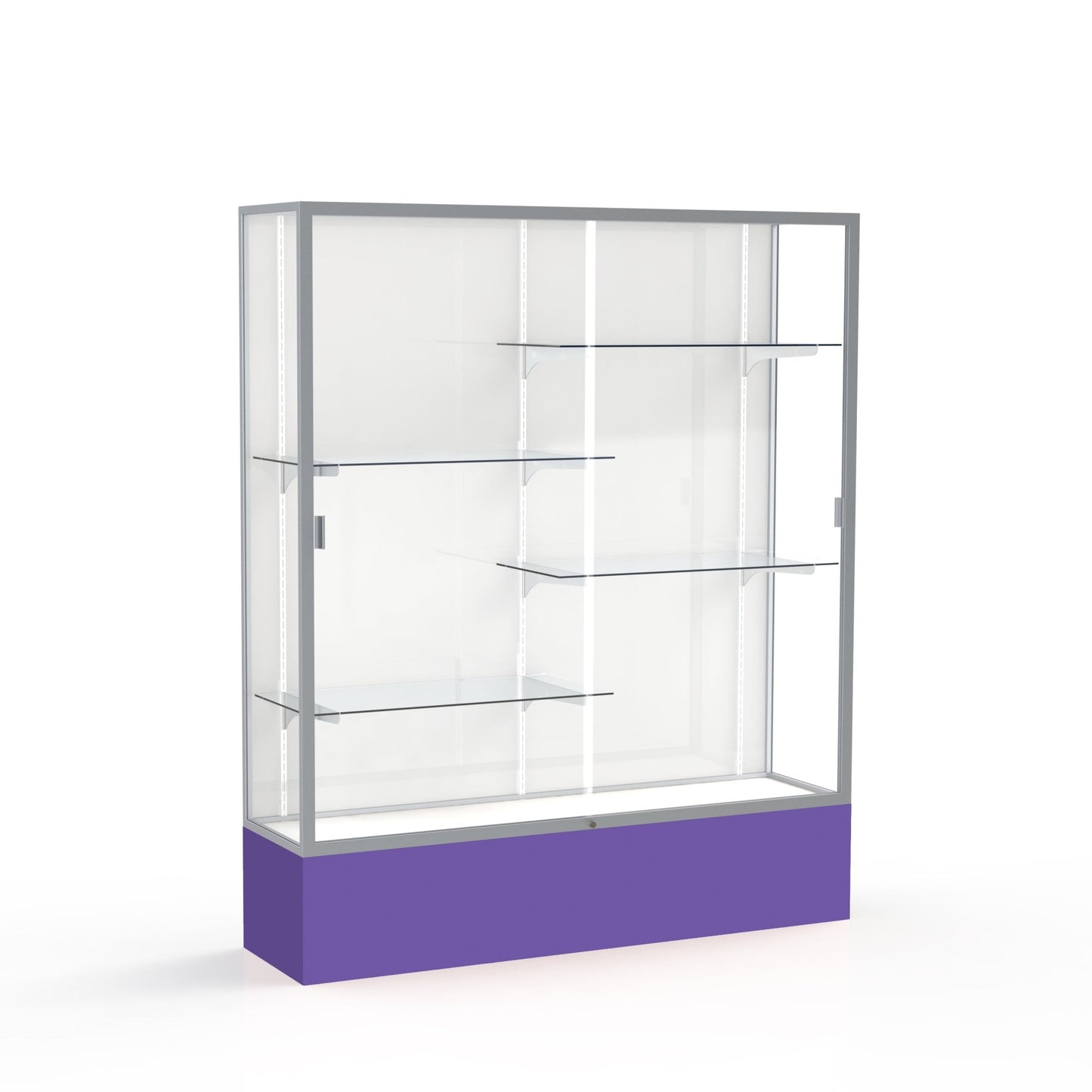 Ghent Spirit Floor Display Case, Unlighted, Aluminum Frame, 72"H x 60"W x 16"D - Waddell Display Collection (GHE - 375XX - XX - XX) - SchoolOutlet