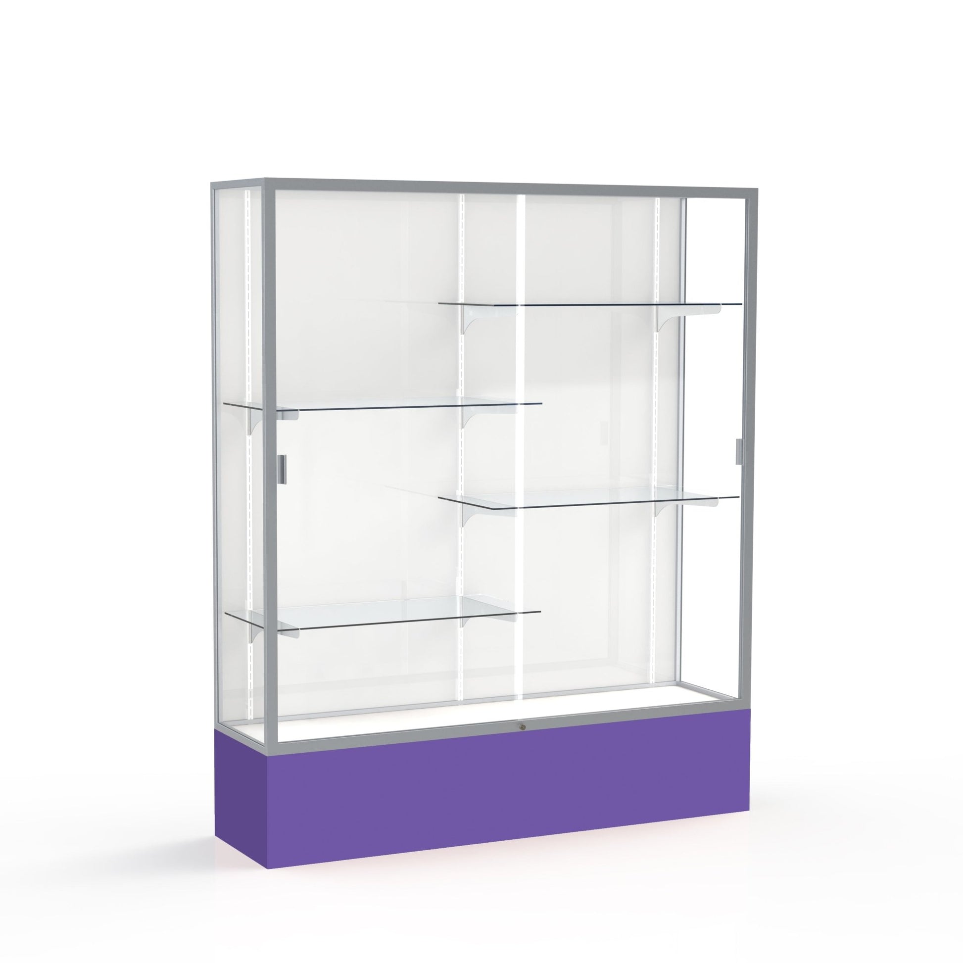Ghent Spirit Floor Display Case, Unlighted, Aluminum Frame, 72"H x 60"W x 16"D - Waddell Display Collection (GHE - 375XX - XX - XX) - SchoolOutlet