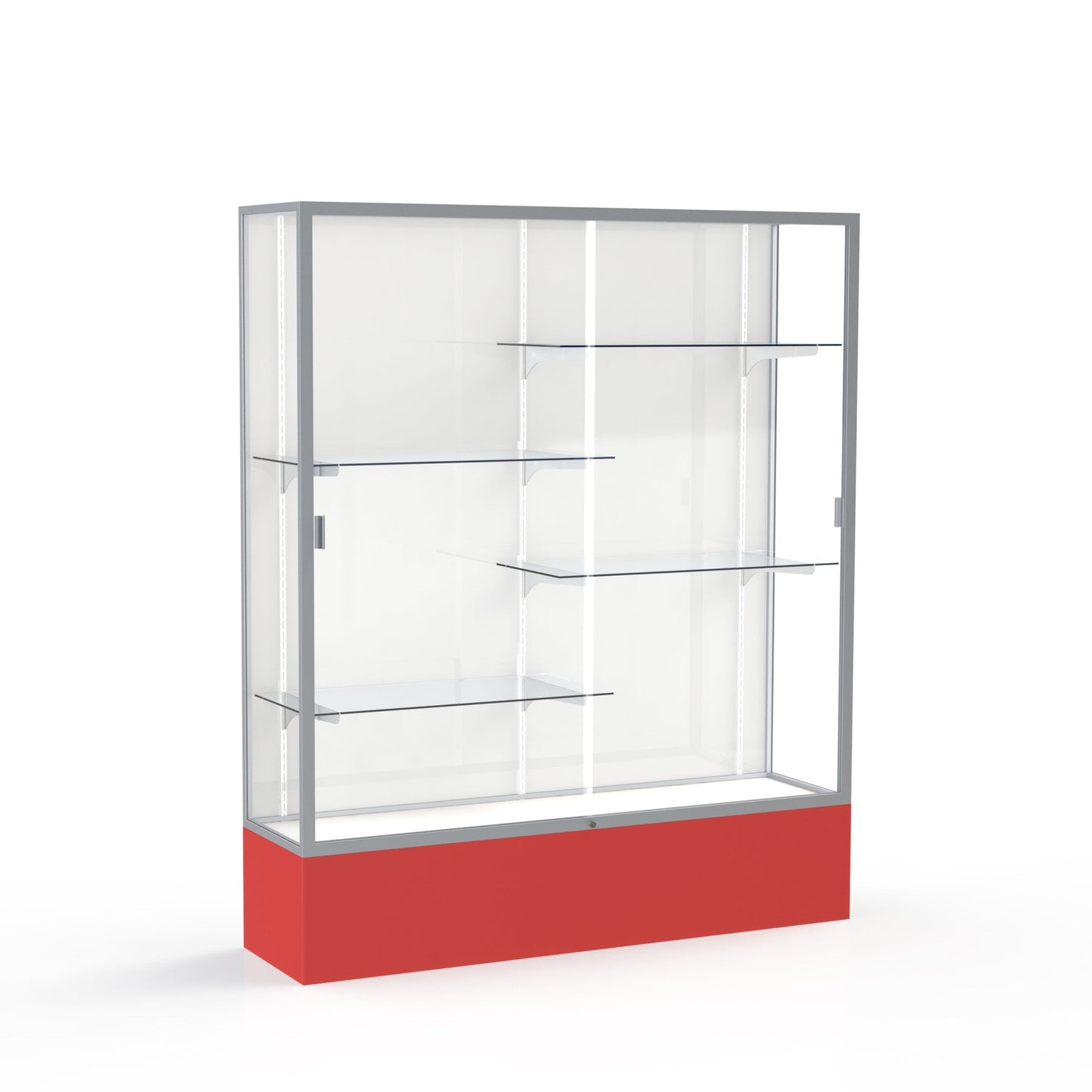 Ghent Spirit Floor Display Case, Unlighted, Aluminum Frame, 72"H x 60"W x 16"D - Waddell Display Collection (GHE - 375XX - XX - XX) - SchoolOutlet