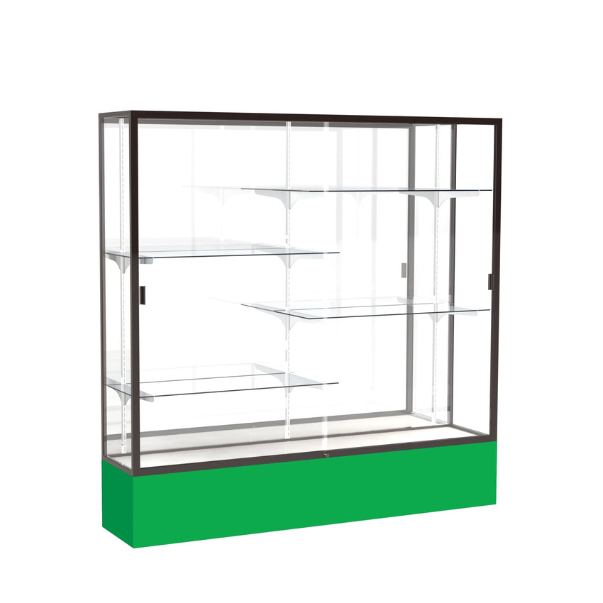 Ghent Spirit Floor Display Case, Unlighted, Aluminum Frame, 72"H x 72"W x 16"D - Waddell Display Collection (GHE - 376XX - XX - XX) - SchoolOutlet