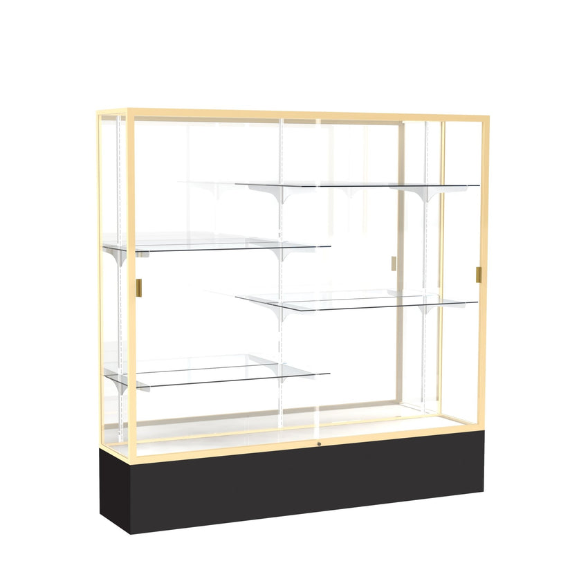 Ghent Spirit Floor Display Case, Unlighted, Aluminum Frame, 72"H x 72"W x 16"D - Waddell Display Collection (GHE - 376XX - XX - XX) - SchoolOutlet