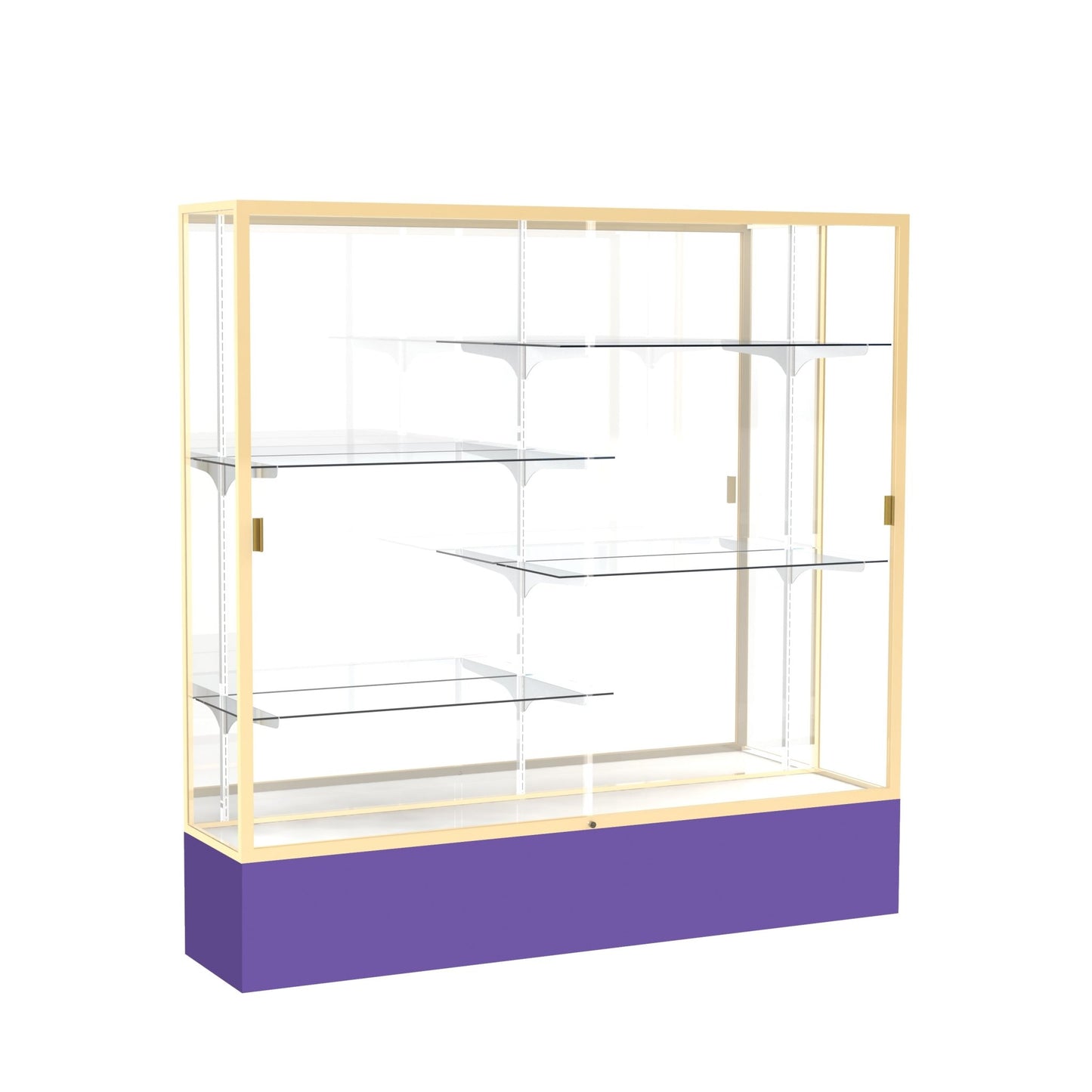 Ghent Spirit Floor Display Case, Unlighted, Aluminum Frame, 72"H x 72"W x 16"D - Waddell Display Collection (GHE - 376XX - XX - XX) - SchoolOutlet