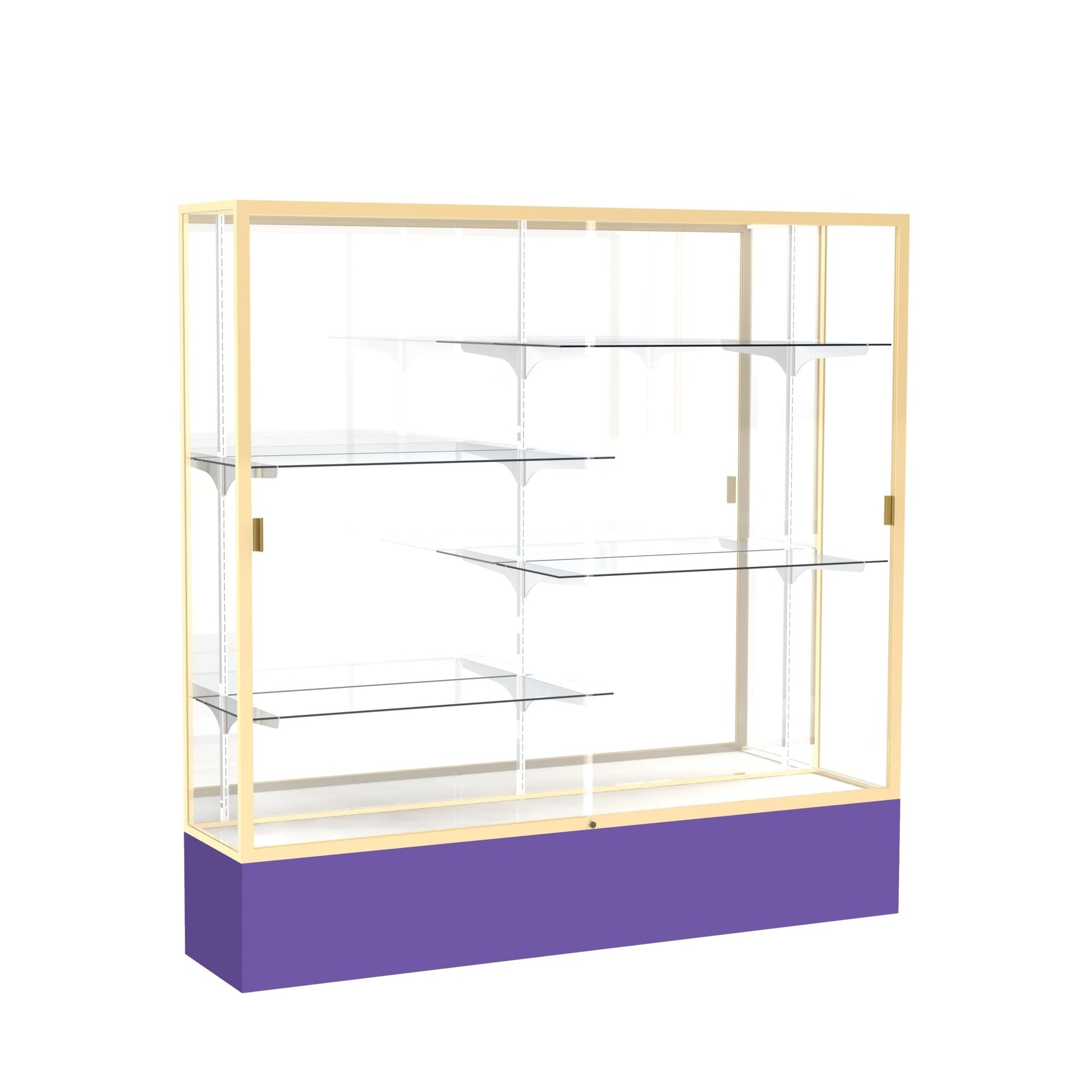 Ghent Spirit Floor Display Case, Unlighted, Aluminum Frame, 72"H x 72"W x 16"D - Waddell Display Collection (GHE - 376XX - XX - XX) - SchoolOutlet
