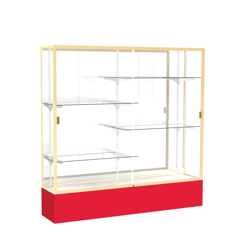 Ghent Spirit Floor Display Case, Unlighted, Aluminum Frame, 72"H x 72"W x 16"D - Waddell Display Collection (GHE - 376XX - XX - XX) - SchoolOutlet