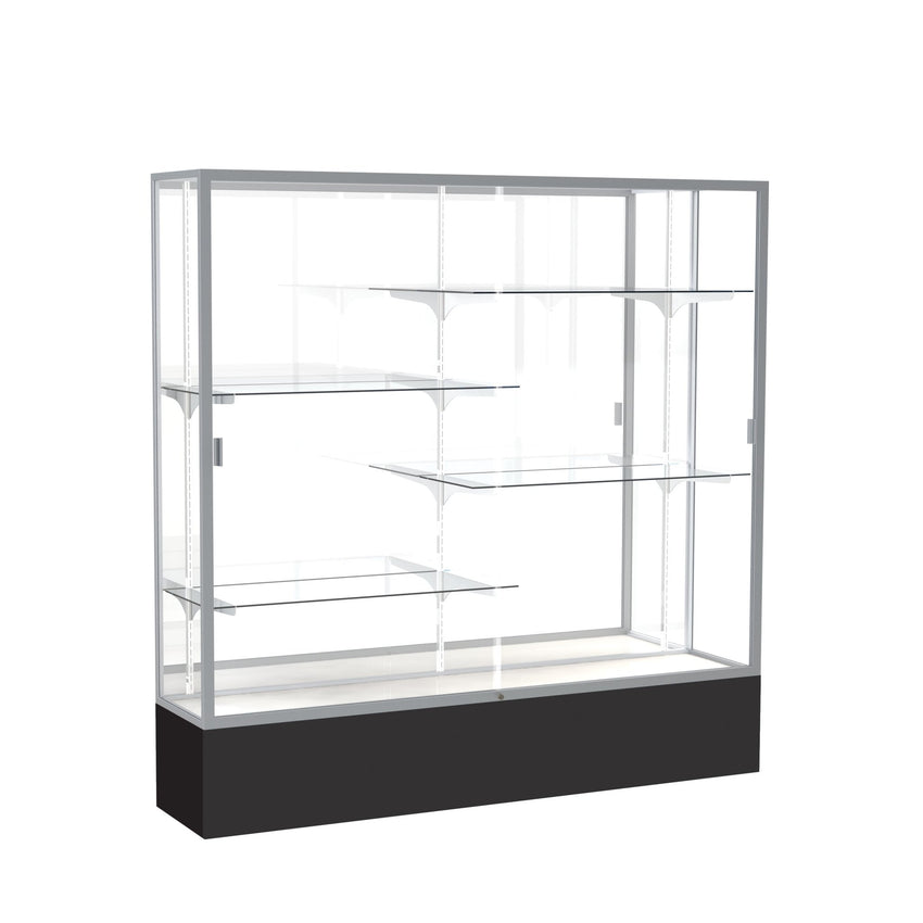 Ghent Spirit Floor Display Case, Unlighted, Aluminum Frame, 72"H x 72"W x 16"D - Waddell Display Collection (GHE - 376XX - XX - XX) - SchoolOutlet
