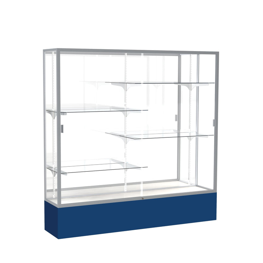 Ghent Spirit Floor Display Case, Unlighted, Aluminum Frame, 72"H x 72"W x 16"D - Waddell Display Collection (GHE - 376XX - XX - XX) - SchoolOutlet