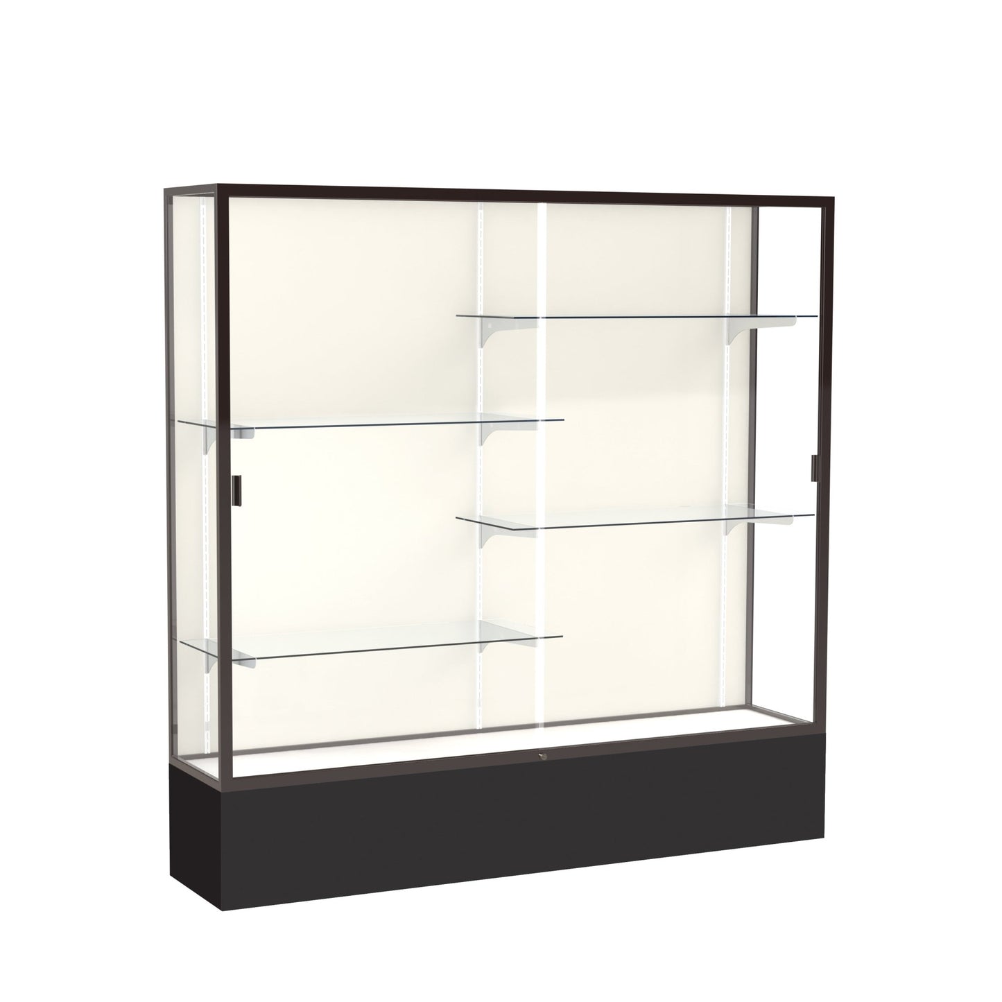 Ghent Spirit Floor Display Case, Unlighted, Aluminum Frame, 72"H x 72"W x 16"D - Waddell Display Collection (GHE - 376XX - XX - XX) - SchoolOutlet