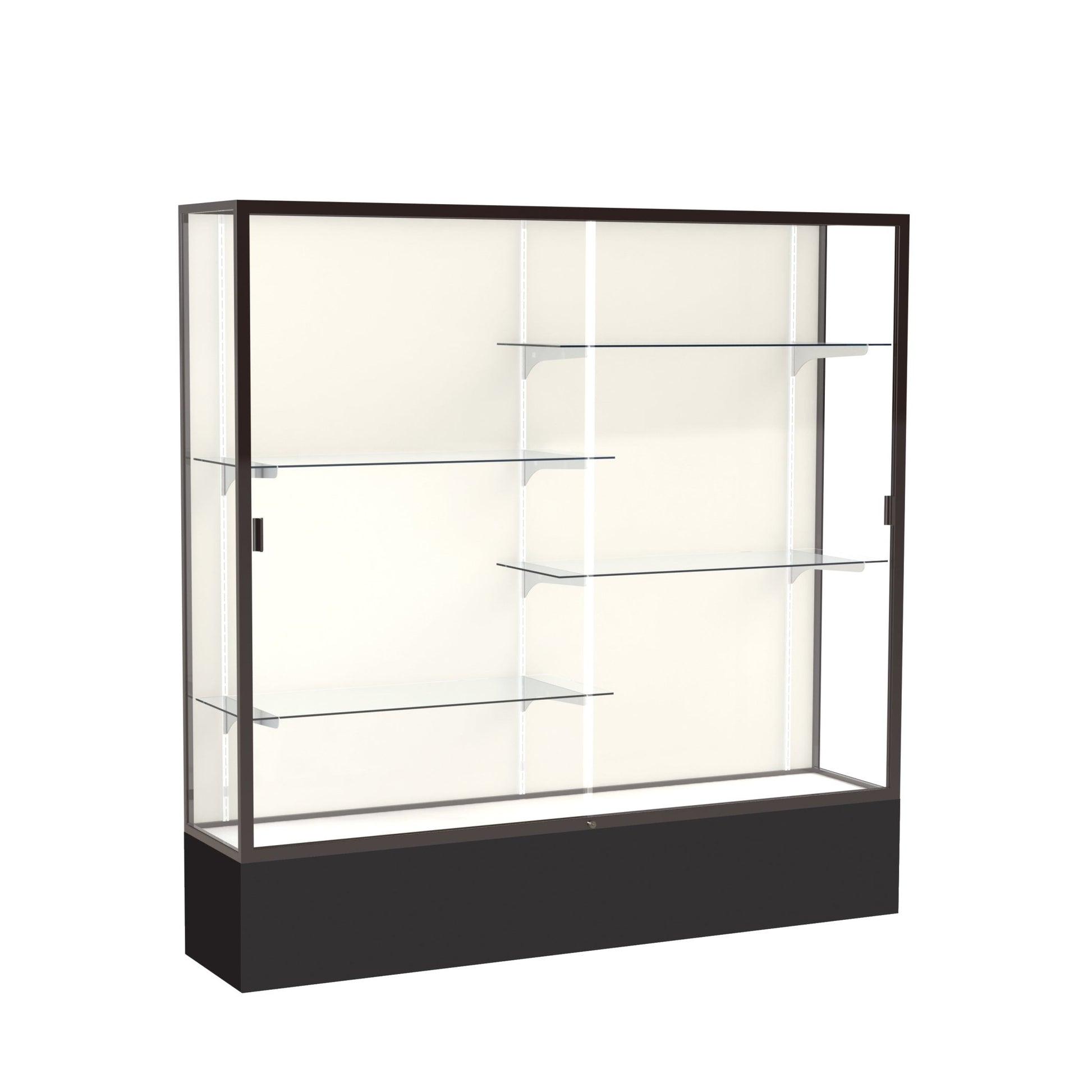 Ghent Spirit Floor Display Case, Unlighted, Aluminum Frame, 72"H x 72"W x 16"D - Waddell Display Collection (GHE - 376XX - XX - XX) - SchoolOutlet