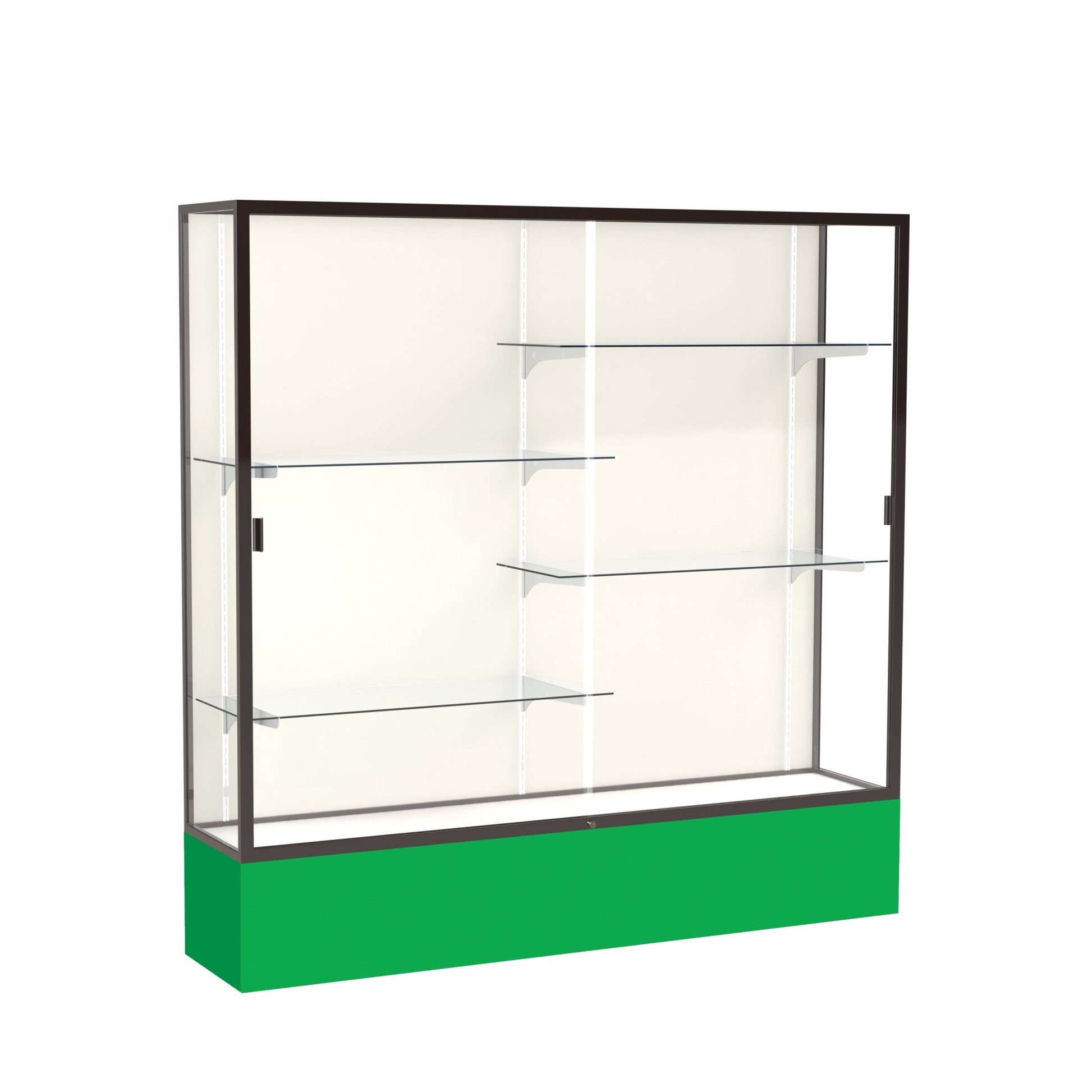 Ghent Spirit Floor Display Case, Unlighted, Aluminum Frame, 72"H x 72"W x 16"D - Waddell Display Collection (GHE - 376XX - XX - XX) - SchoolOutlet