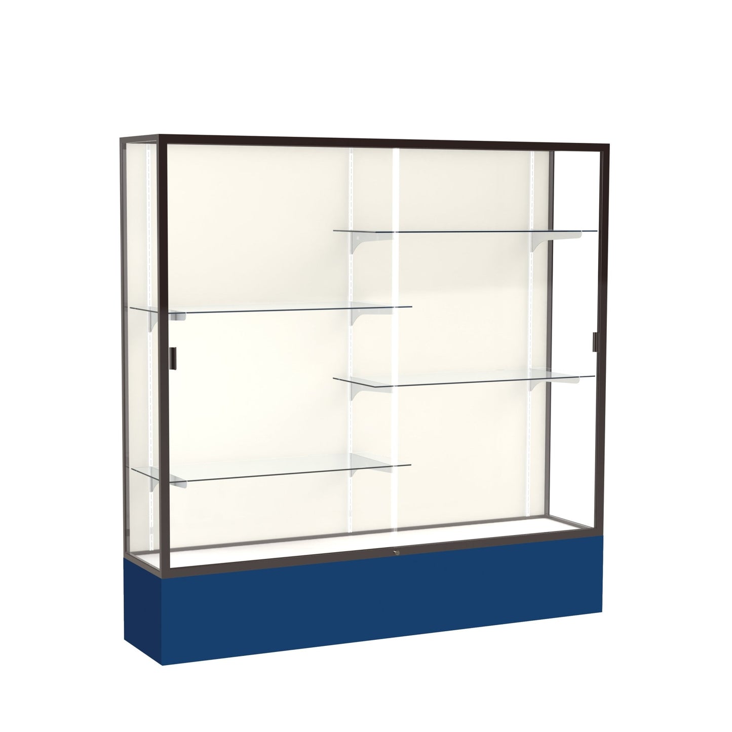 Ghent Spirit Floor Display Case, Unlighted, Aluminum Frame, 72"H x 72"W x 16"D - Waddell Display Collection (GHE - 376XX - XX - XX) - SchoolOutlet