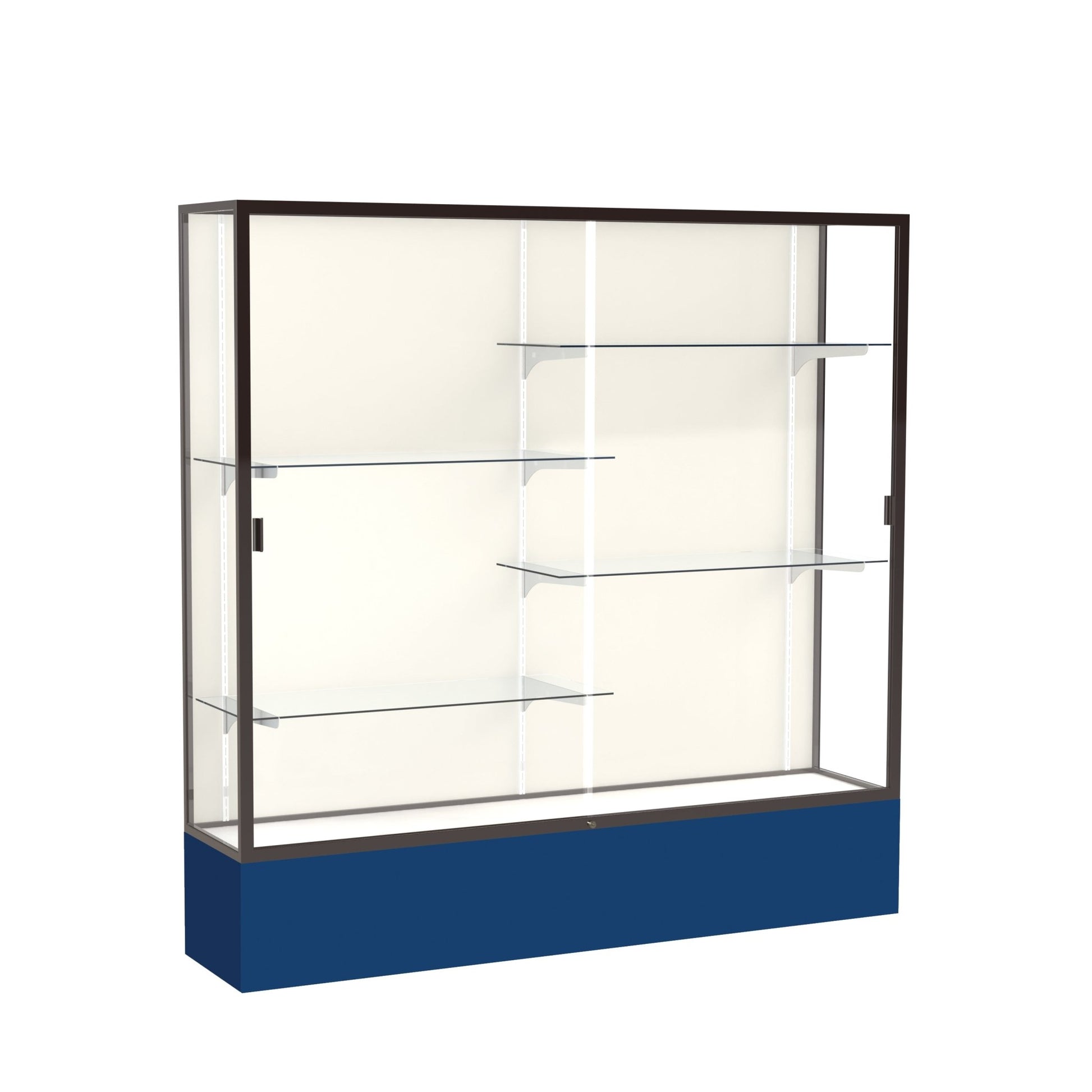 Ghent Spirit Floor Display Case, Unlighted, Aluminum Frame, 72"H x 72"W x 16"D - Waddell Display Collection (GHE - 376XX - XX - XX) - SchoolOutlet