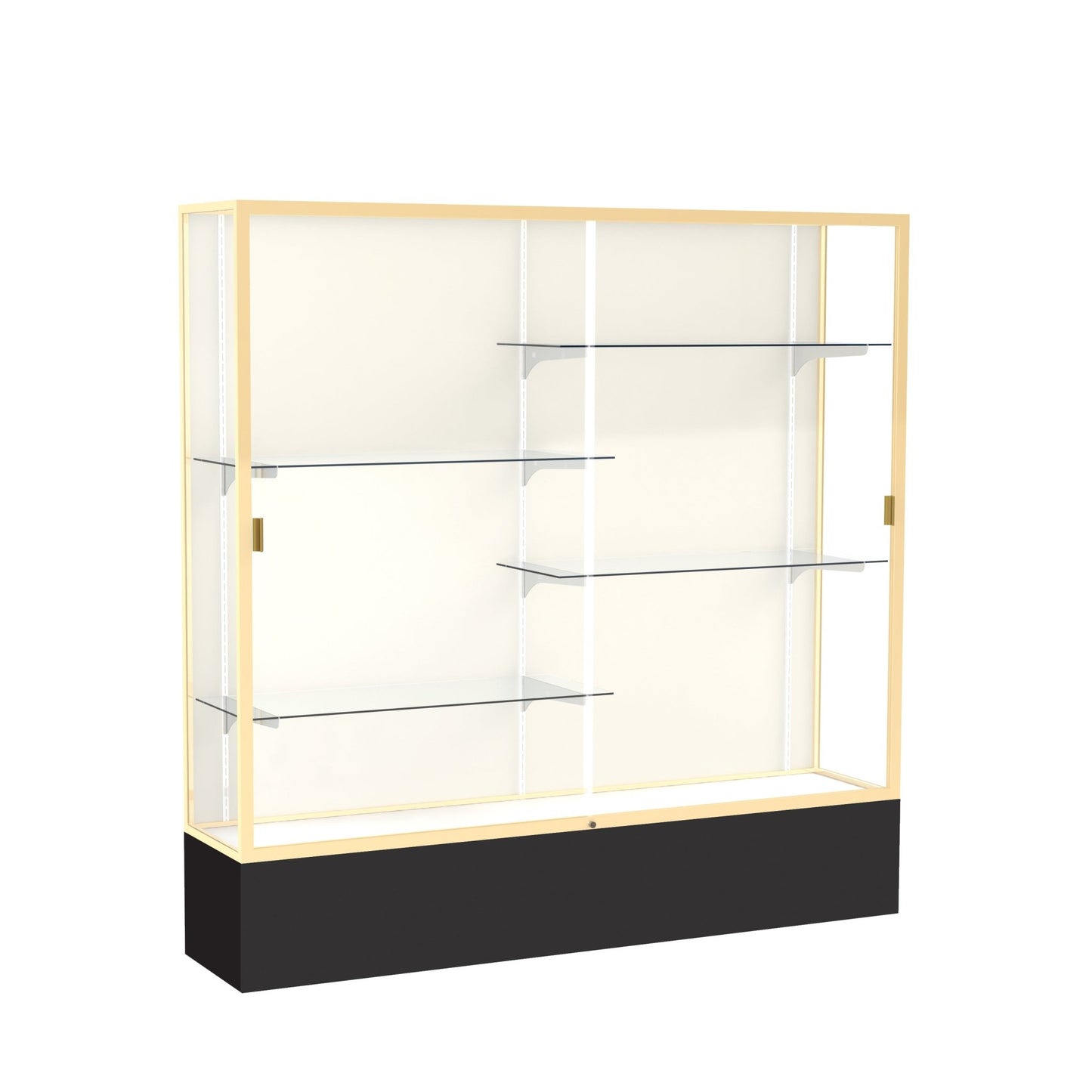 Ghent Spirit Floor Display Case, Unlighted, Aluminum Frame, 72"H x 72"W x 16"D - Waddell Display Collection (GHE - 376XX - XX - XX) - SchoolOutlet