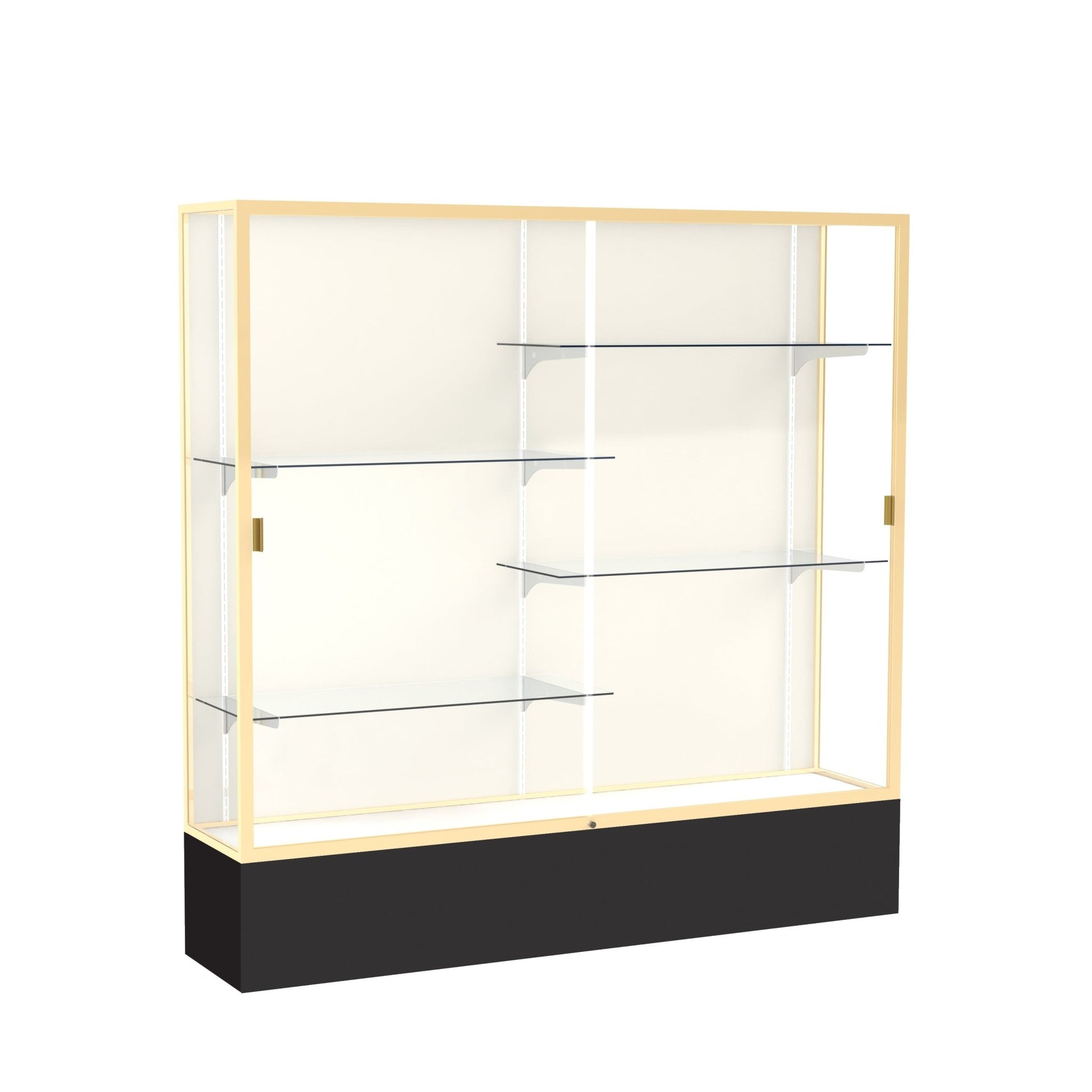 Ghent Spirit Floor Display Case, Unlighted, Aluminum Frame, 72"H x 72"W x 16"D - Waddell Display Collection (GHE - 376XX - XX - XX) - SchoolOutlet