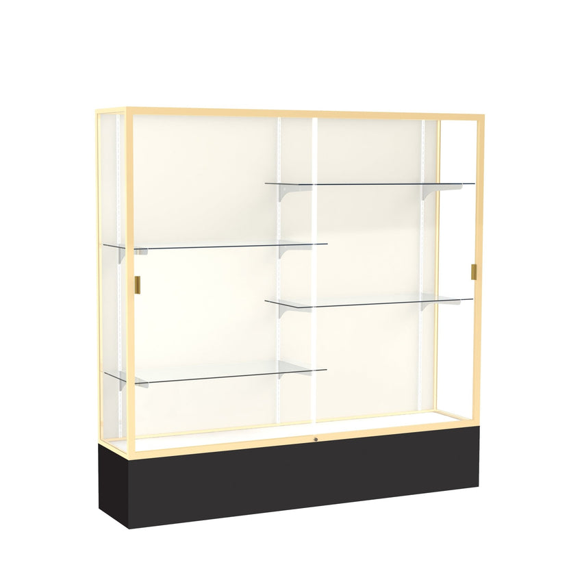 Ghent Spirit Floor Display Case, Unlighted, Aluminum Frame, 72"H x 72"W x 16"D - Waddell Display Collection (GHE - 376XX - XX - XX) - SchoolOutlet