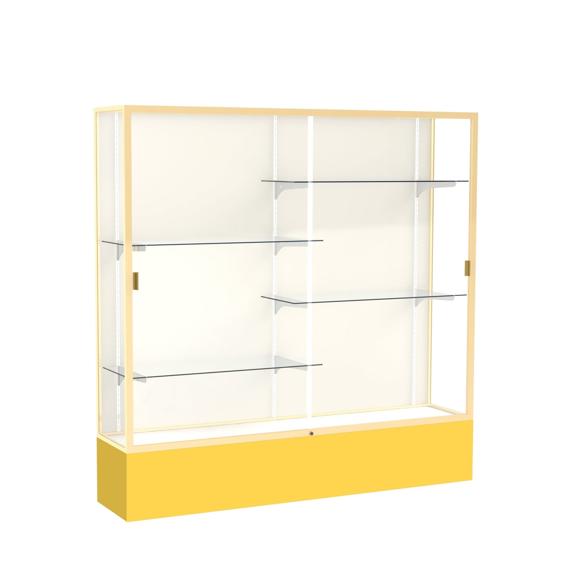 Ghent Spirit Floor Display Case, Unlighted, Aluminum Frame, 72"H x 72"W x 16"D - Waddell Display Collection (GHE - 376XX - XX - XX) - SchoolOutlet