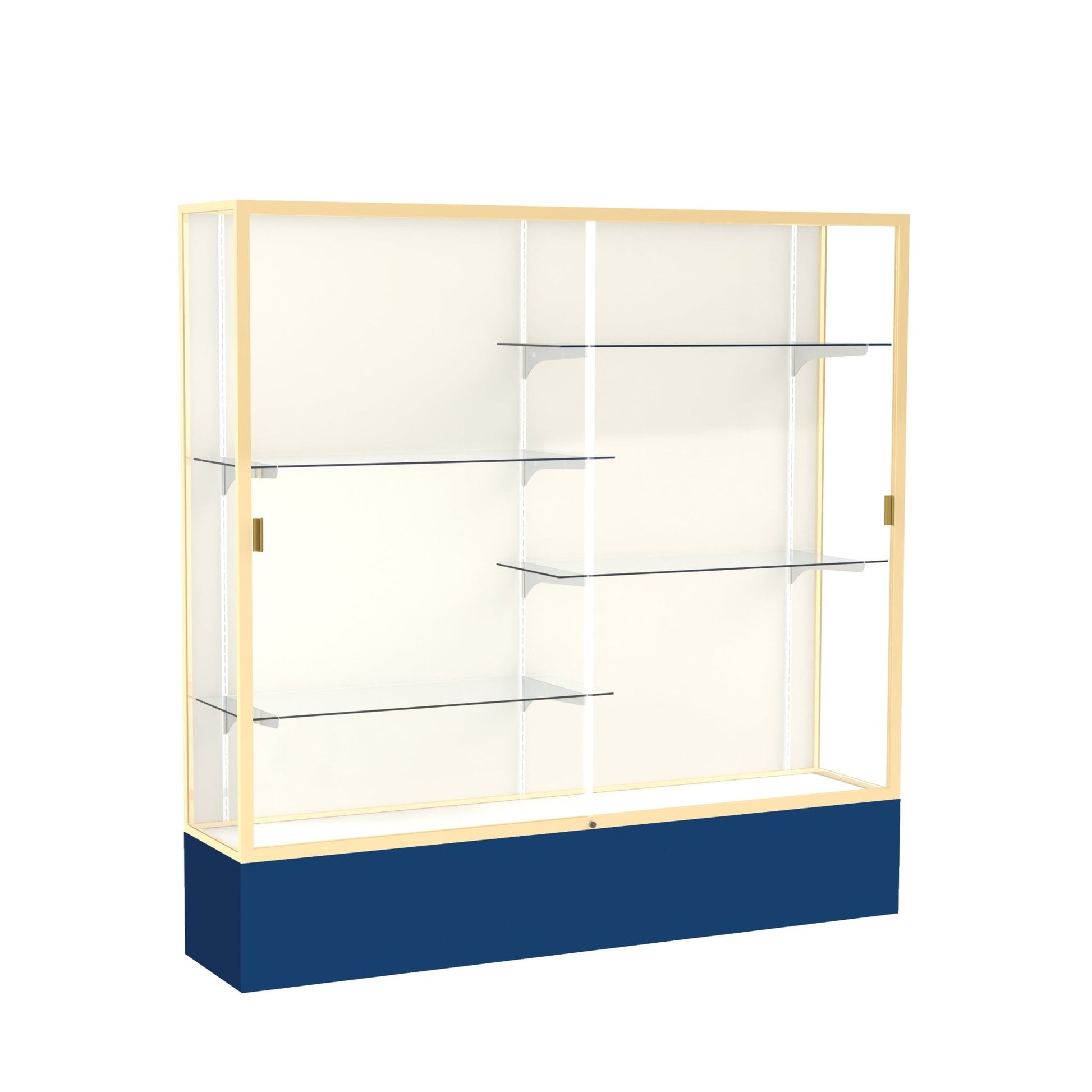 Ghent Spirit Floor Display Case, Unlighted, Aluminum Frame, 72"H x 72"W x 16"D - Waddell Display Collection (GHE - 376XX - XX - XX) - SchoolOutlet