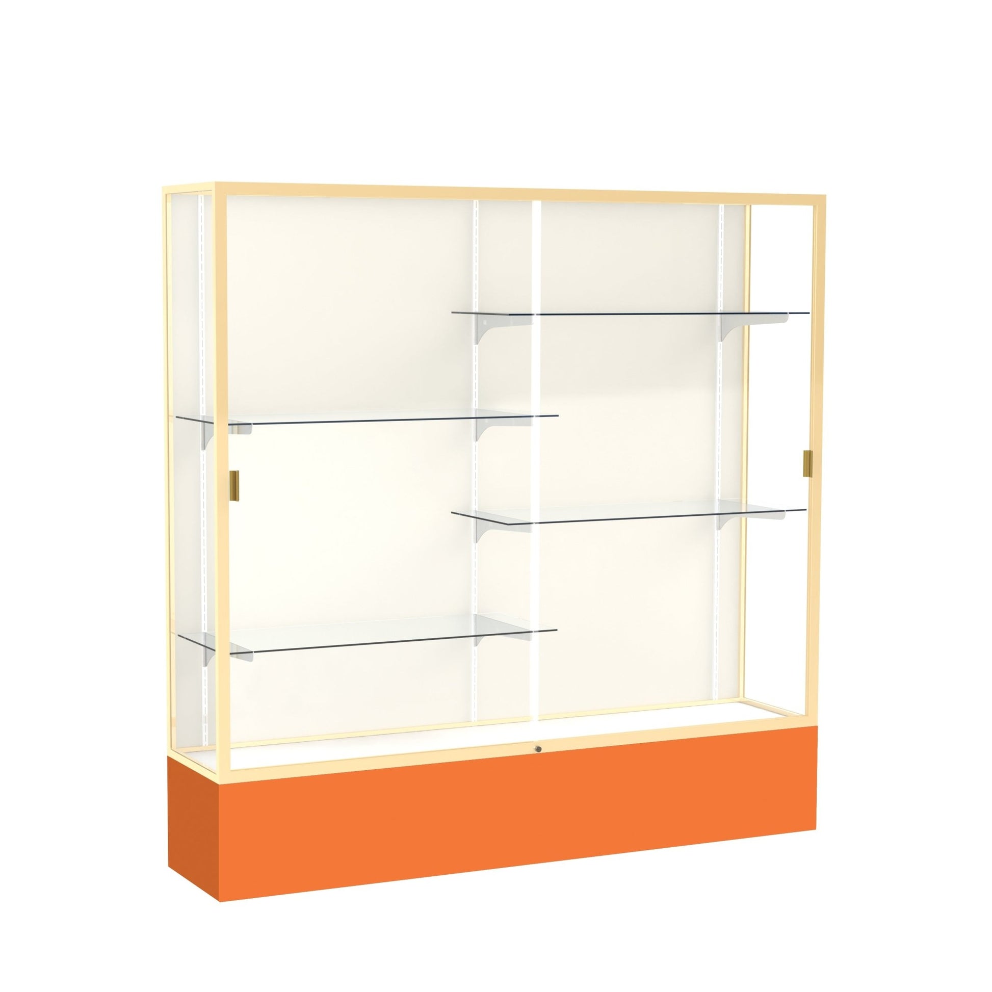 Ghent Spirit Floor Display Case, Unlighted, Aluminum Frame, 72"H x 72"W x 16"D - Waddell Display Collection (GHE - 376XX - XX - XX) - SchoolOutlet