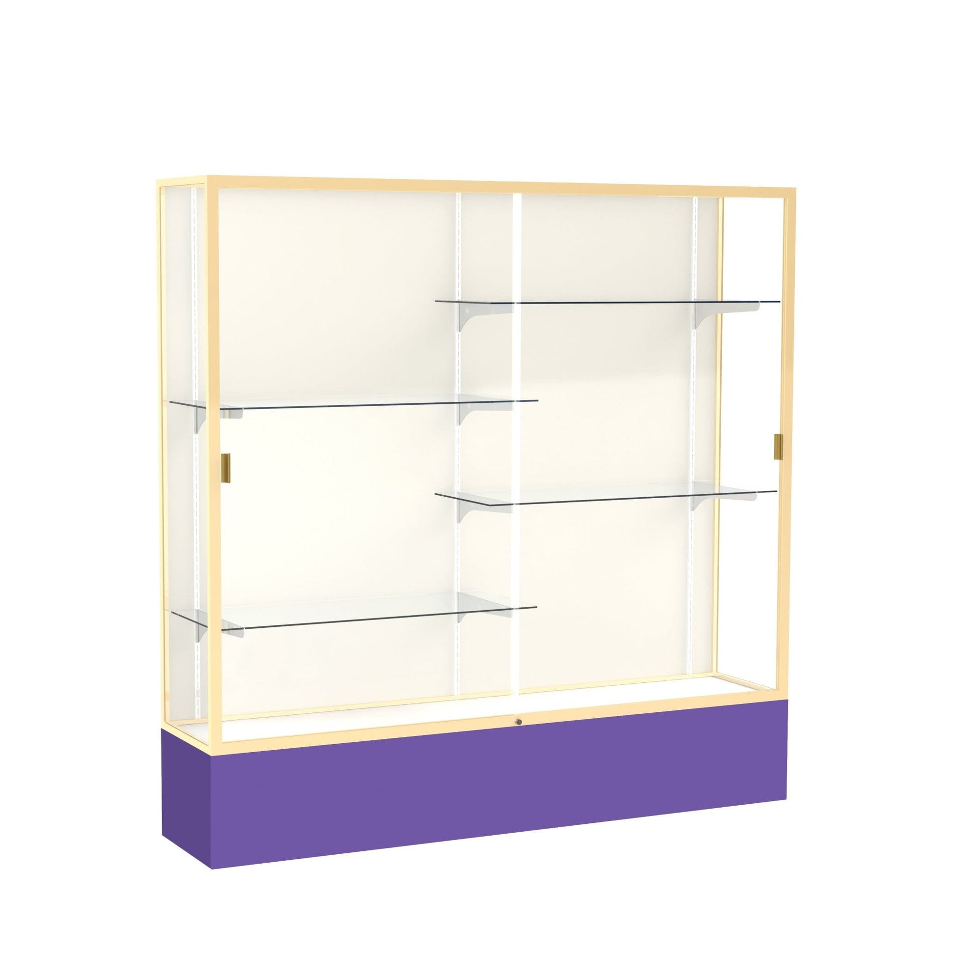 Ghent Spirit Floor Display Case, Unlighted, Aluminum Frame, 72"H x 72"W x 16"D - Waddell Display Collection (GHE - 376XX - XX - XX) - SchoolOutlet