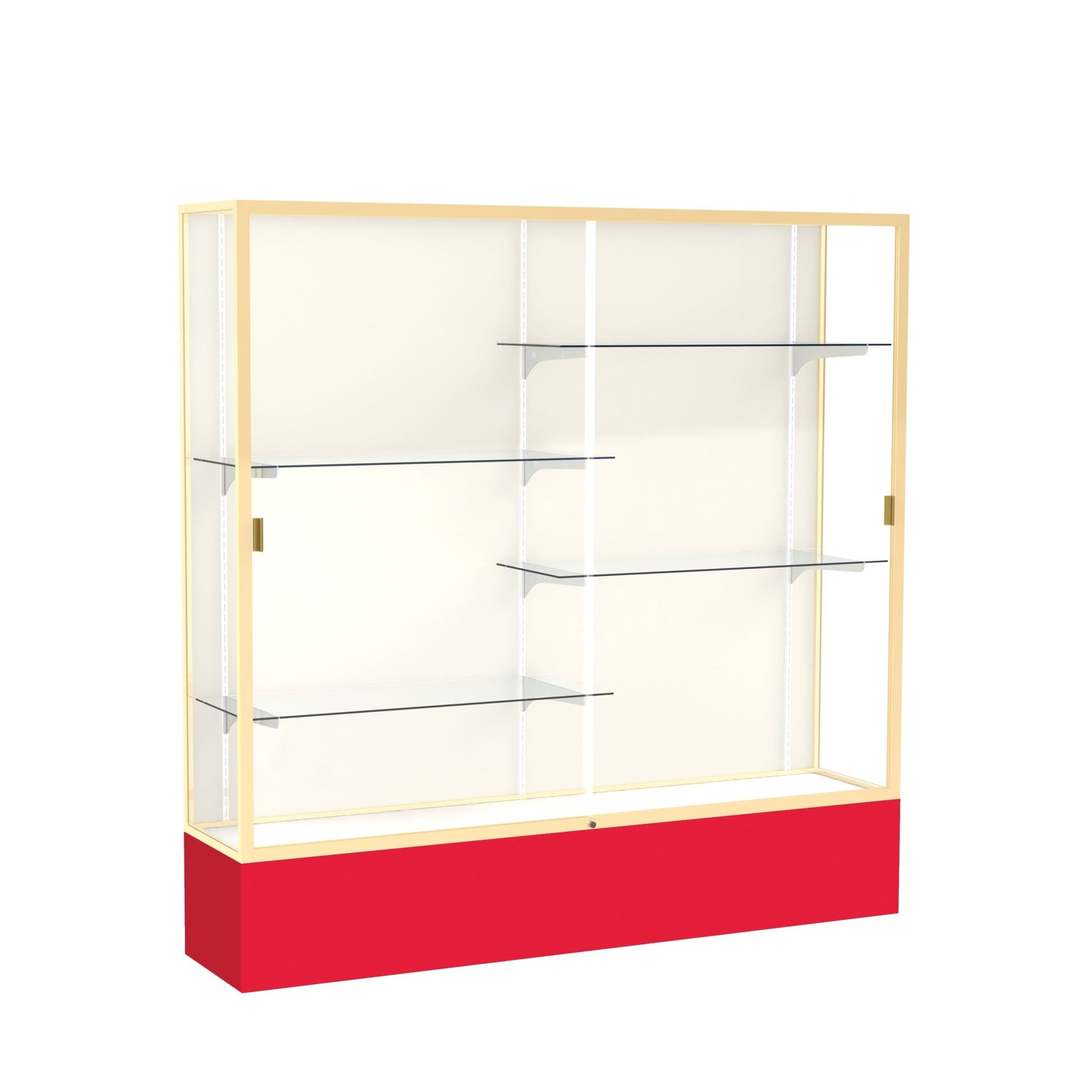 Ghent Spirit Floor Display Case, Unlighted, Aluminum Frame, 72"H x 72"W x 16"D - Waddell Display Collection (GHE - 376XX - XX - XX) - SchoolOutlet