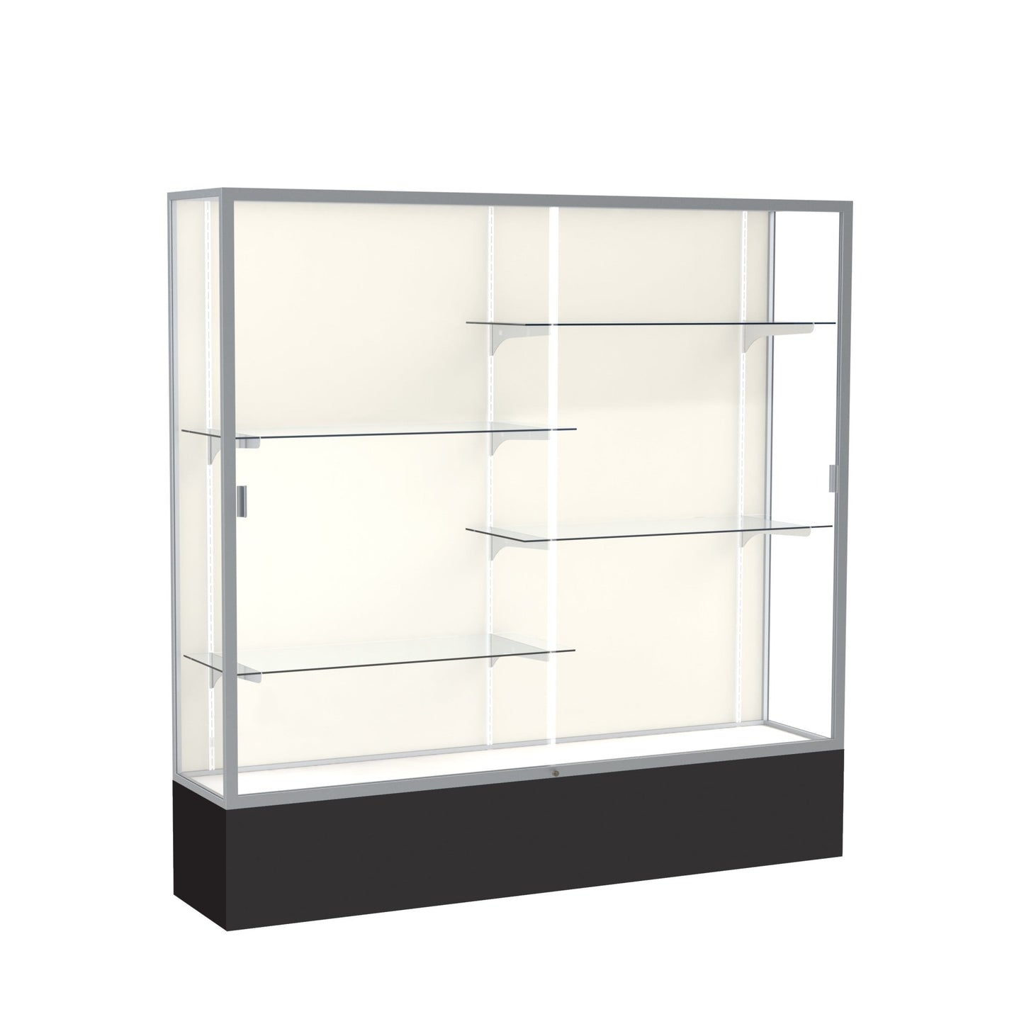 Ghent Spirit Floor Display Case, Unlighted, Aluminum Frame, 72"H x 72"W x 16"D - Waddell Display Collection (GHE - 376XX - XX - XX) - SchoolOutlet