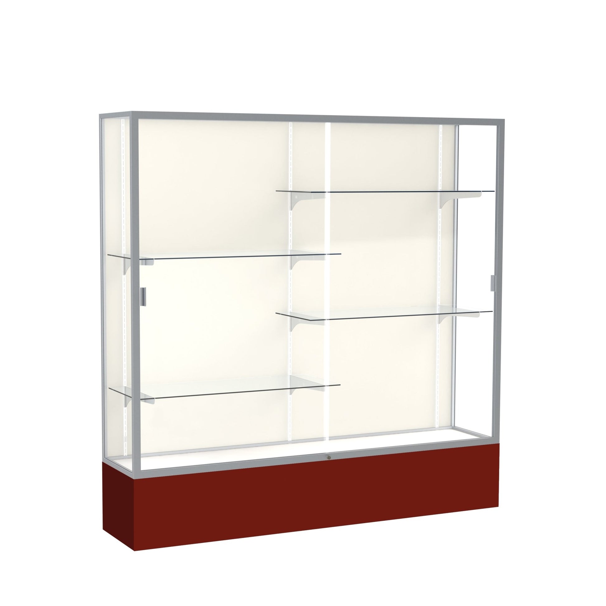 Ghent Spirit Floor Display Case, Unlighted, Aluminum Frame, 72"H x 72"W x 16"D - Waddell Display Collection (GHE - 376XX - XX - XX) - SchoolOutlet