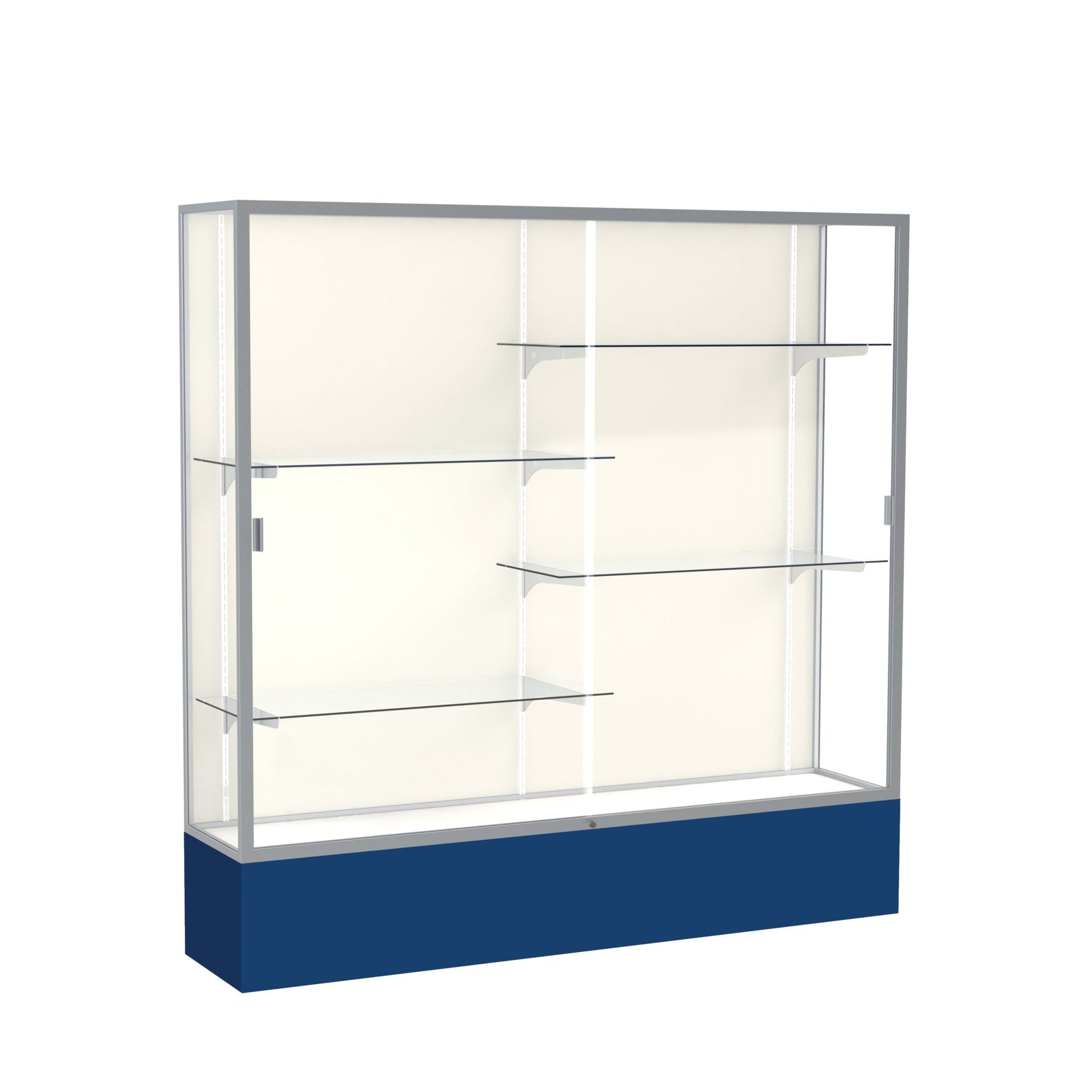 Ghent Spirit Floor Display Case, Unlighted, Aluminum Frame, 72"H x 72"W x 16"D - Waddell Display Collection (GHE - 376XX - XX - XX) - SchoolOutlet