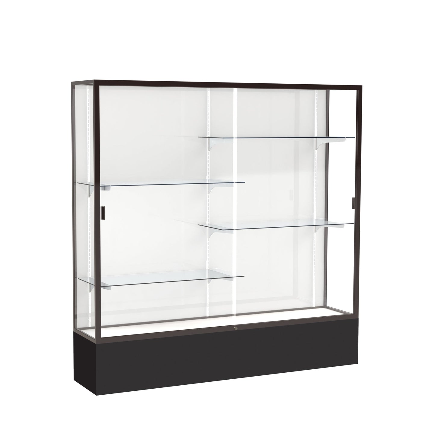 Ghent Spirit Floor Display Case, Unlighted, Aluminum Frame, 72"H x 72"W x 16"D - Waddell Display Collection (GHE - 376XX - XX - XX) - SchoolOutlet