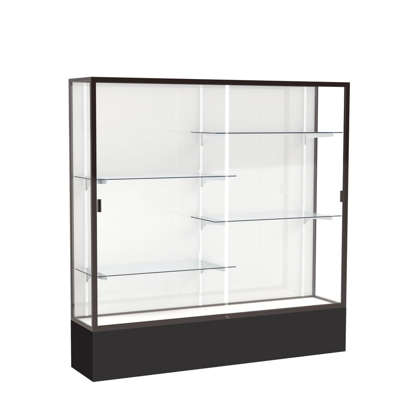 Ghent Spirit Floor Display Case, Unlighted, Aluminum Frame, 72"H x 72"W x 16"D - Waddell Display Collection (GHE - 376XX - XX - XX) - SchoolOutlet