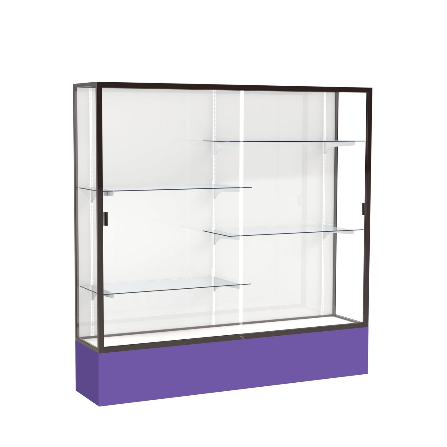 Ghent Spirit Floor Display Case, Unlighted, Aluminum Frame, 72"H x 72"W x 16"D - Waddell Display Collection (GHE - 376XX - XX - XX) - SchoolOutlet