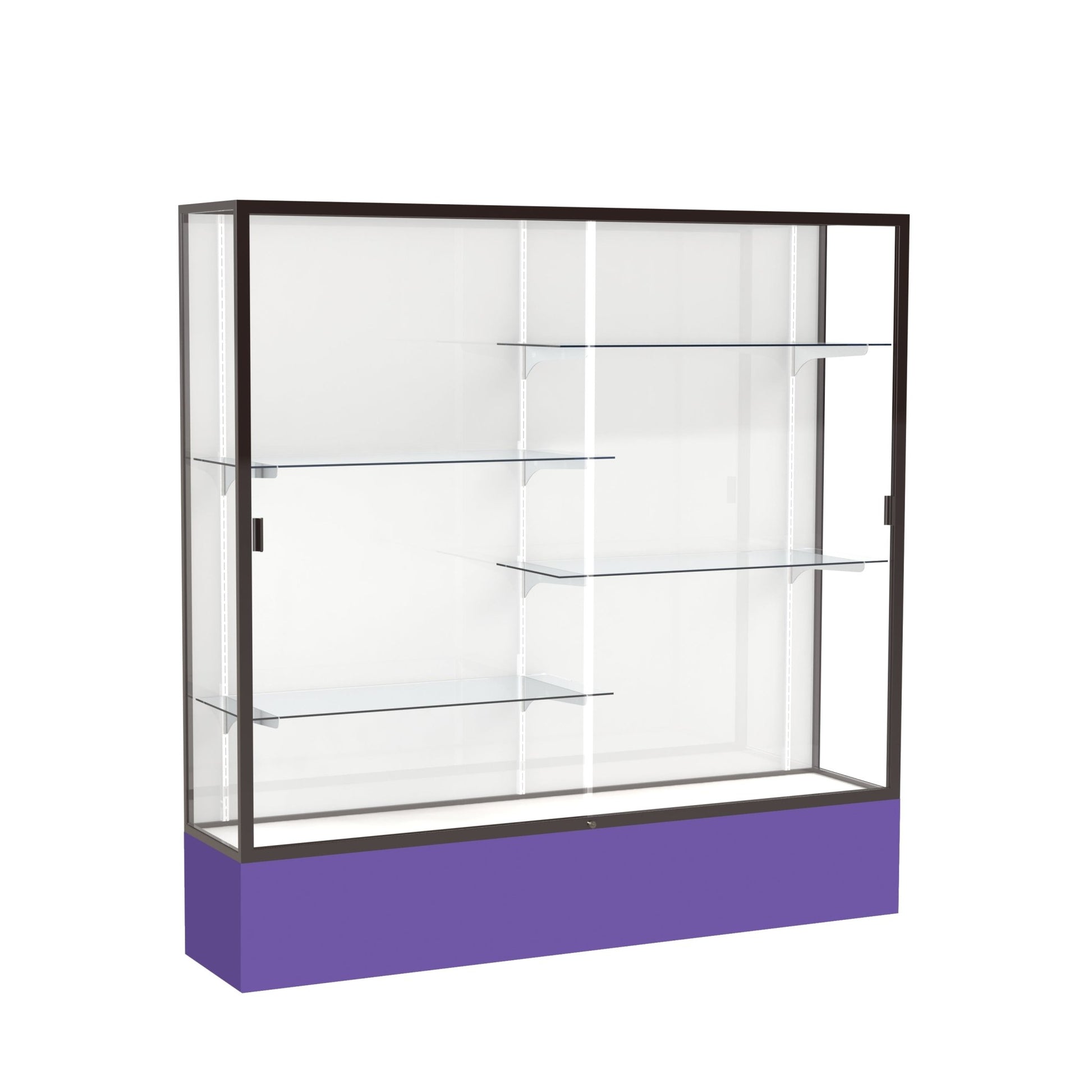 Ghent Spirit Floor Display Case, Unlighted, Aluminum Frame, 72"H x 72"W x 16"D - Waddell Display Collection (GHE - 376XX - XX - XX) - SchoolOutlet
