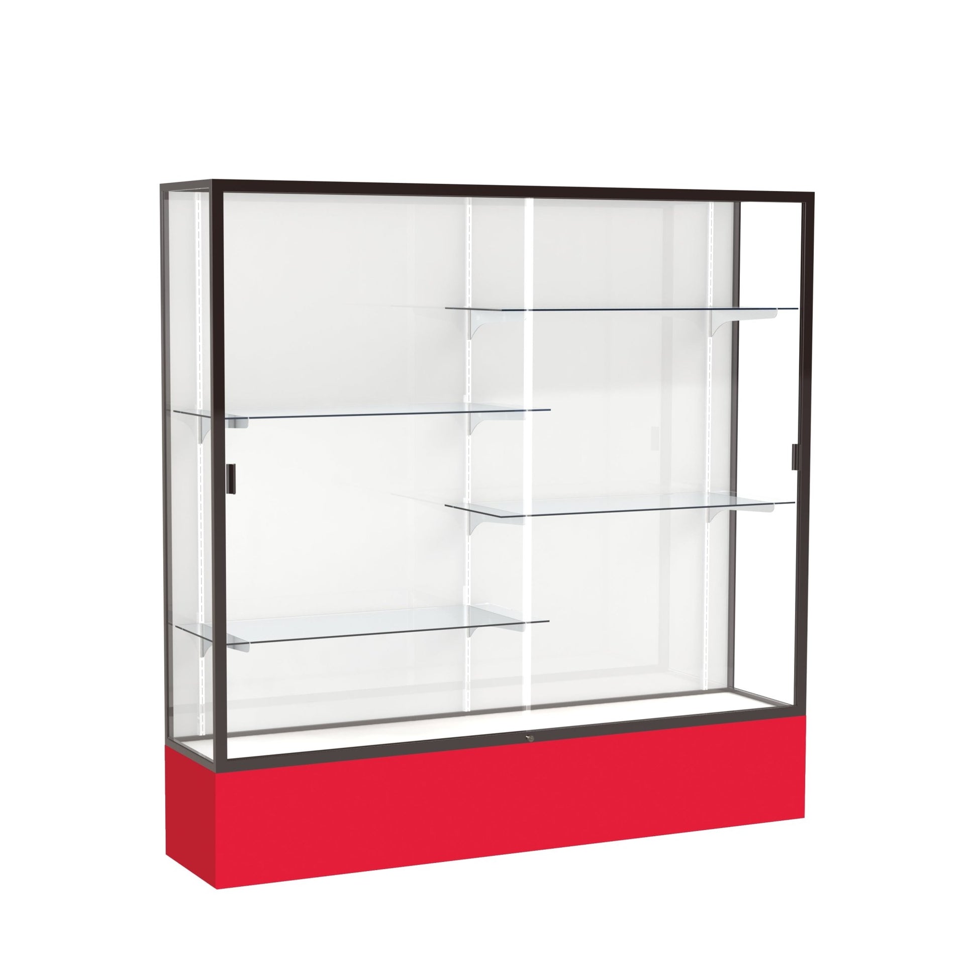 Ghent Spirit Floor Display Case, Unlighted, Aluminum Frame, 72"H x 72"W x 16"D - Waddell Display Collection (GHE - 376XX - XX - XX) - SchoolOutlet