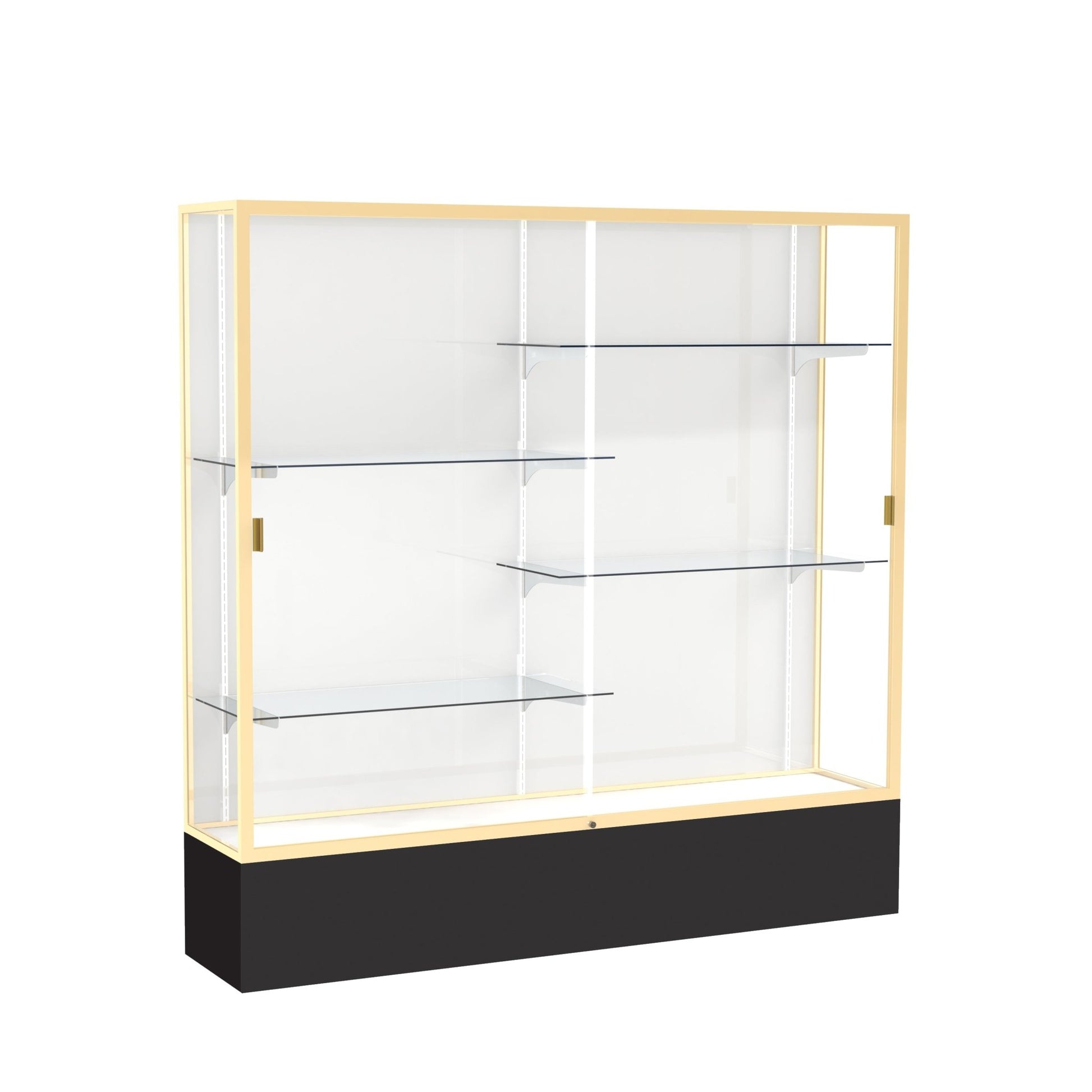 Ghent Spirit Floor Display Case, Unlighted, Aluminum Frame, 72"H x 72"W x 16"D - Waddell Display Collection (GHE - 376XX - XX - XX) - SchoolOutlet