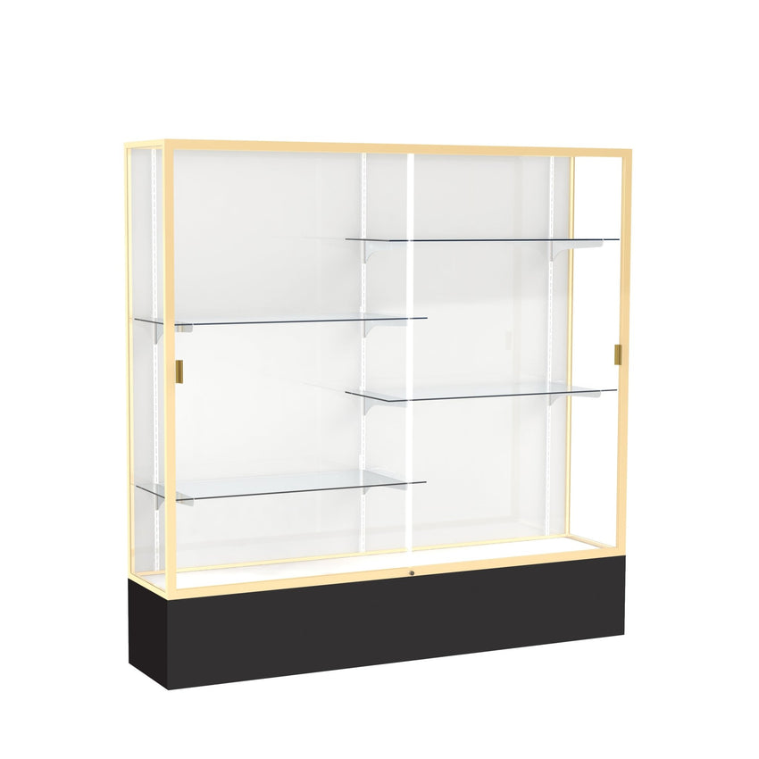 Ghent Spirit Floor Display Case, Unlighted, Aluminum Frame, 72"H x 72"W x 16"D - Waddell Display Collection (GHE - 376XX - XX - XX) - SchoolOutlet