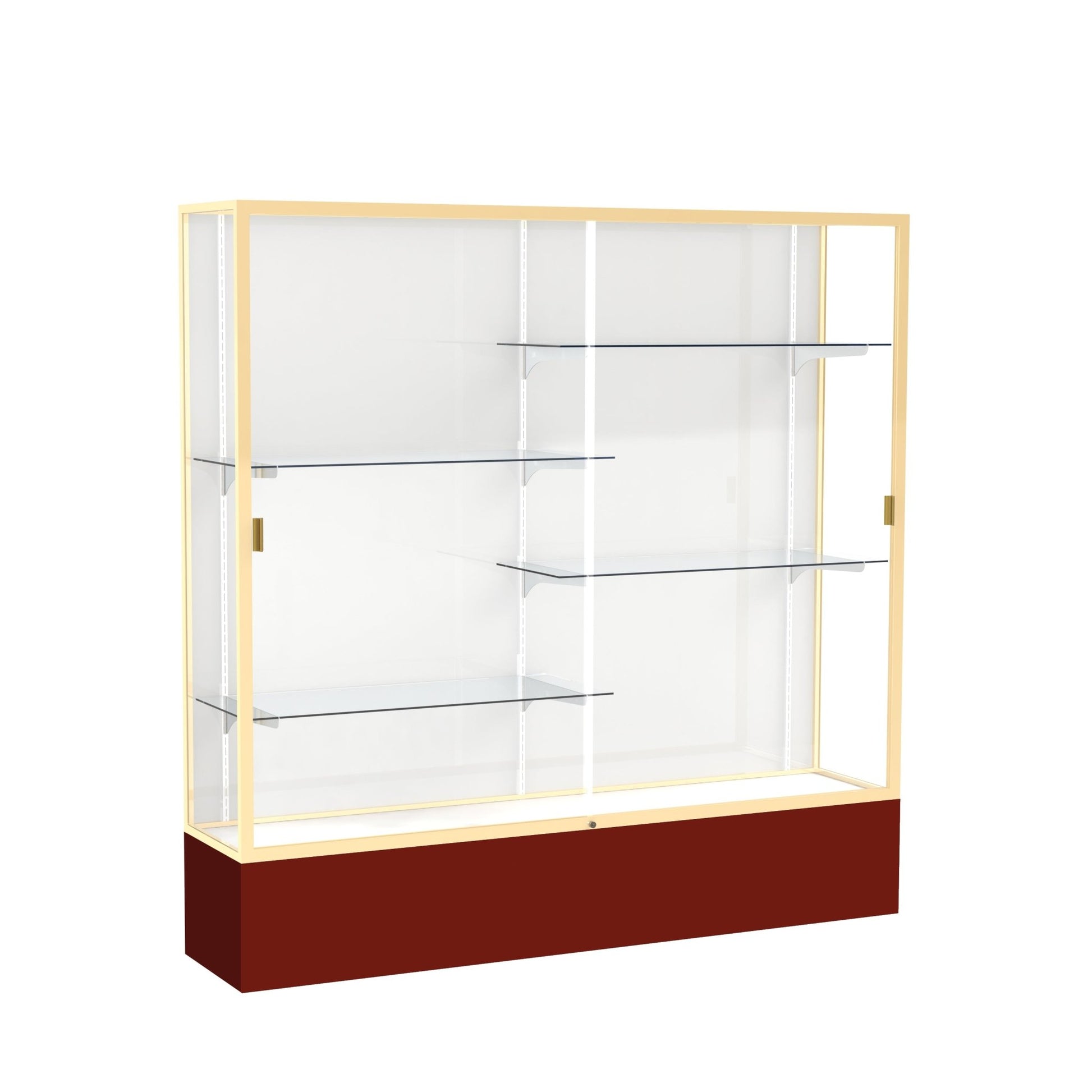 Ghent Spirit Floor Display Case, Unlighted, Aluminum Frame, 72"H x 72"W x 16"D - Waddell Display Collection (GHE - 376XX - XX - XX) - SchoolOutlet