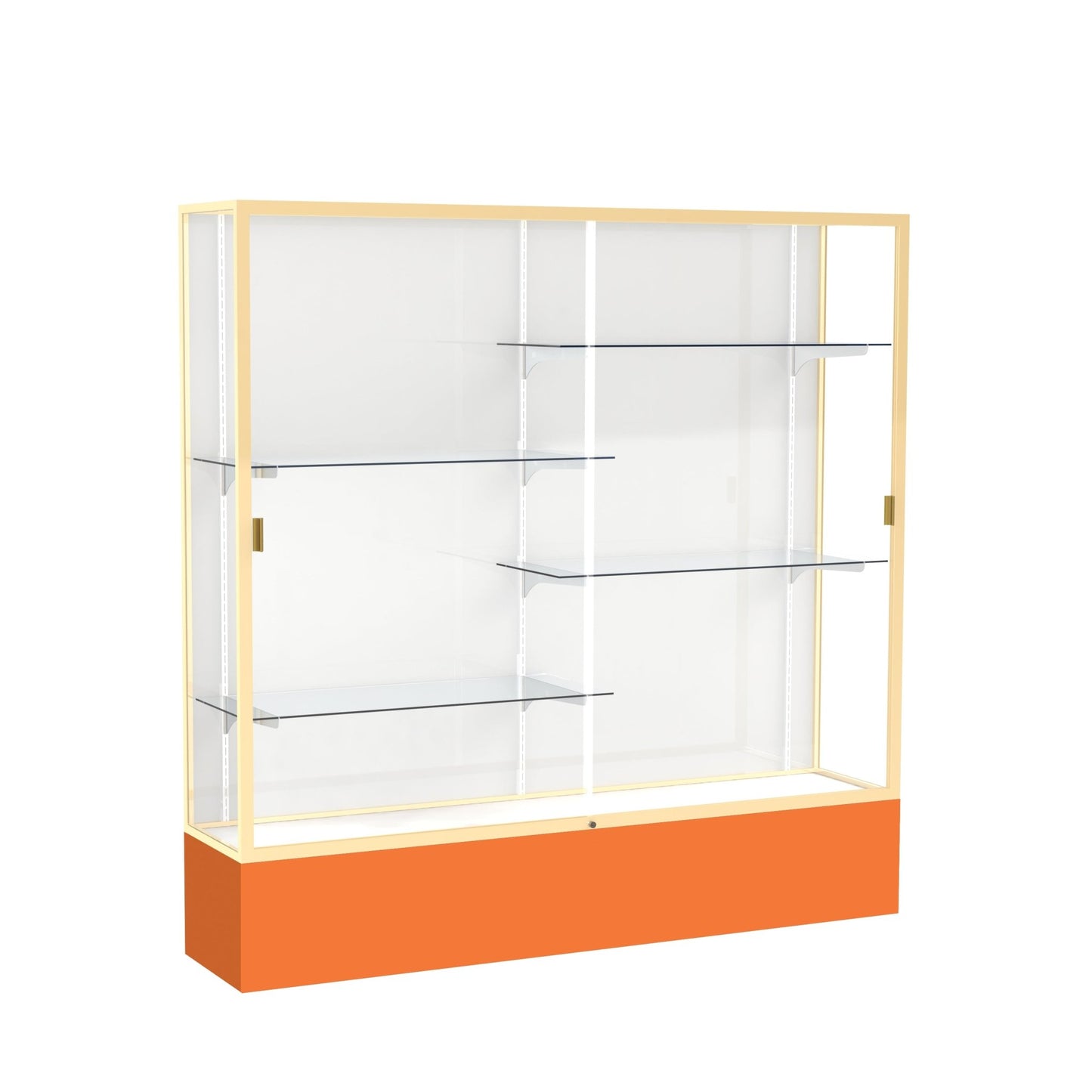Ghent Spirit Floor Display Case, Unlighted, Aluminum Frame, 72"H x 72"W x 16"D - Waddell Display Collection (GHE - 376XX - XX - XX) - SchoolOutlet