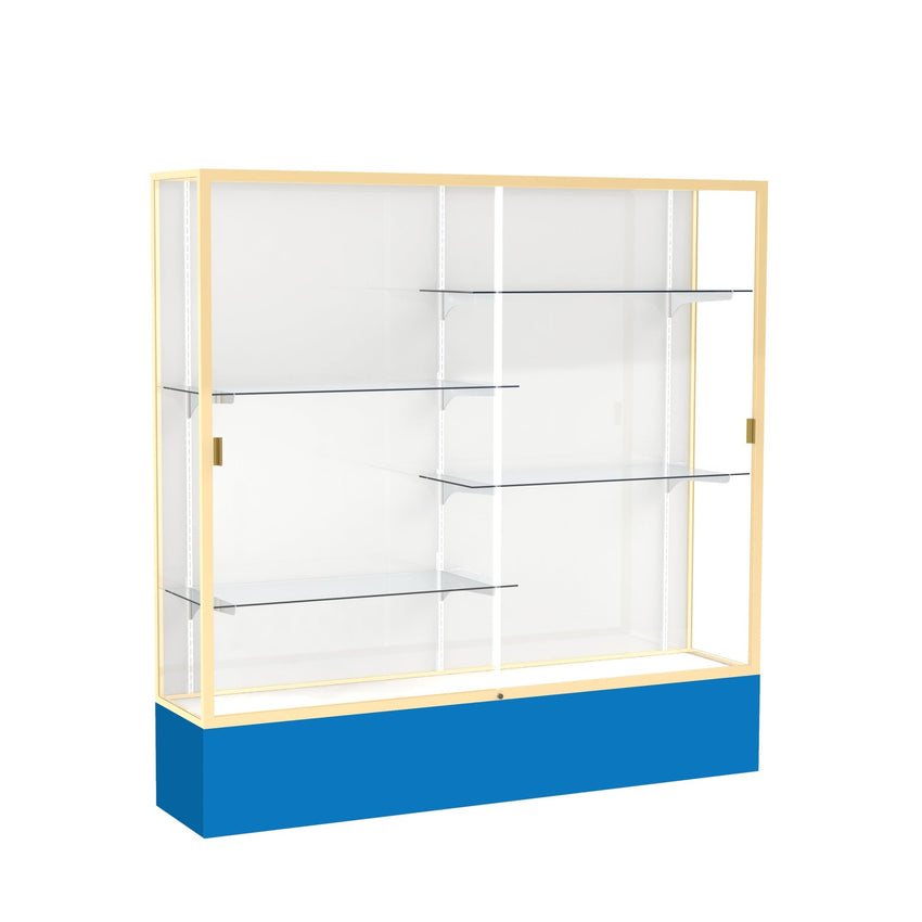 Ghent Spirit Floor Display Case, Unlighted, Aluminum Frame, 72"H x 72"W x 16"D - Waddell Display Collection (GHE - 376XX - XX - XX) - SchoolOutlet