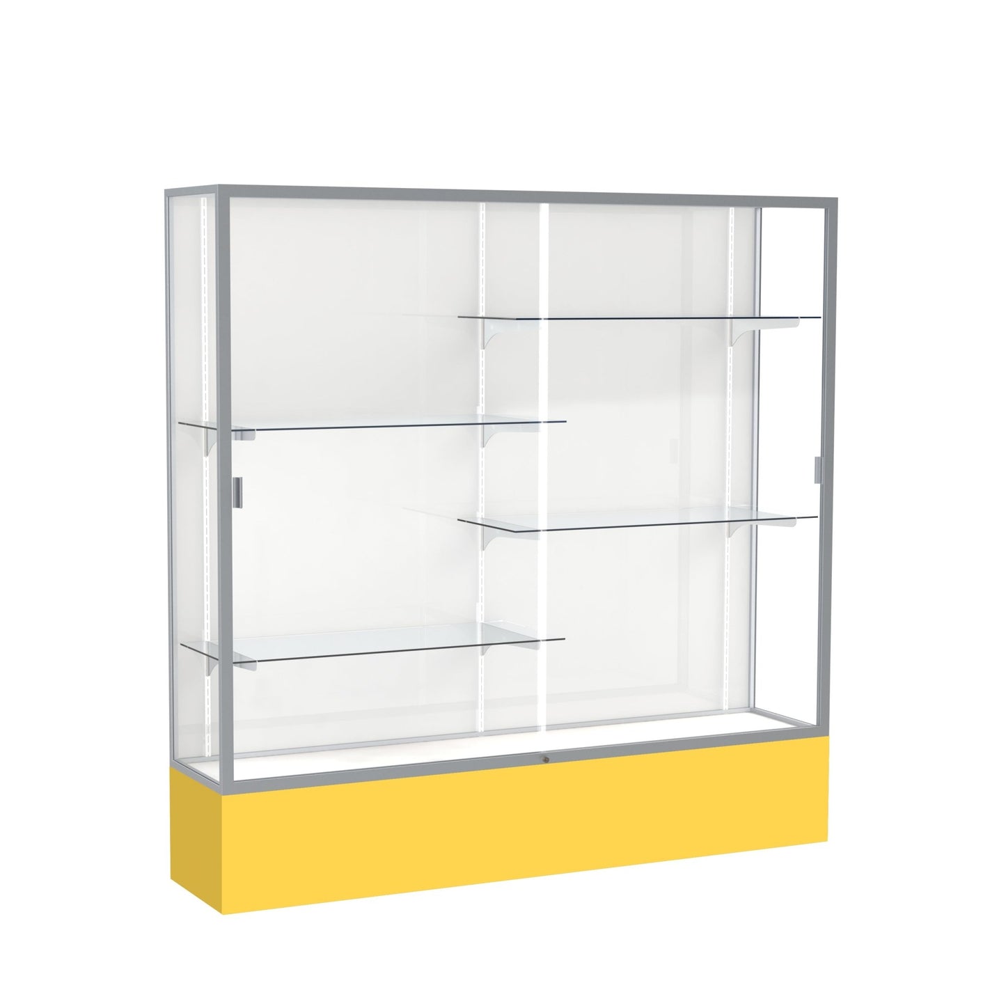 Ghent Spirit Floor Display Case, Unlighted, Aluminum Frame, 72"H x 72"W x 16"D - Waddell Display Collection (GHE - 376XX - XX - XX) - SchoolOutlet