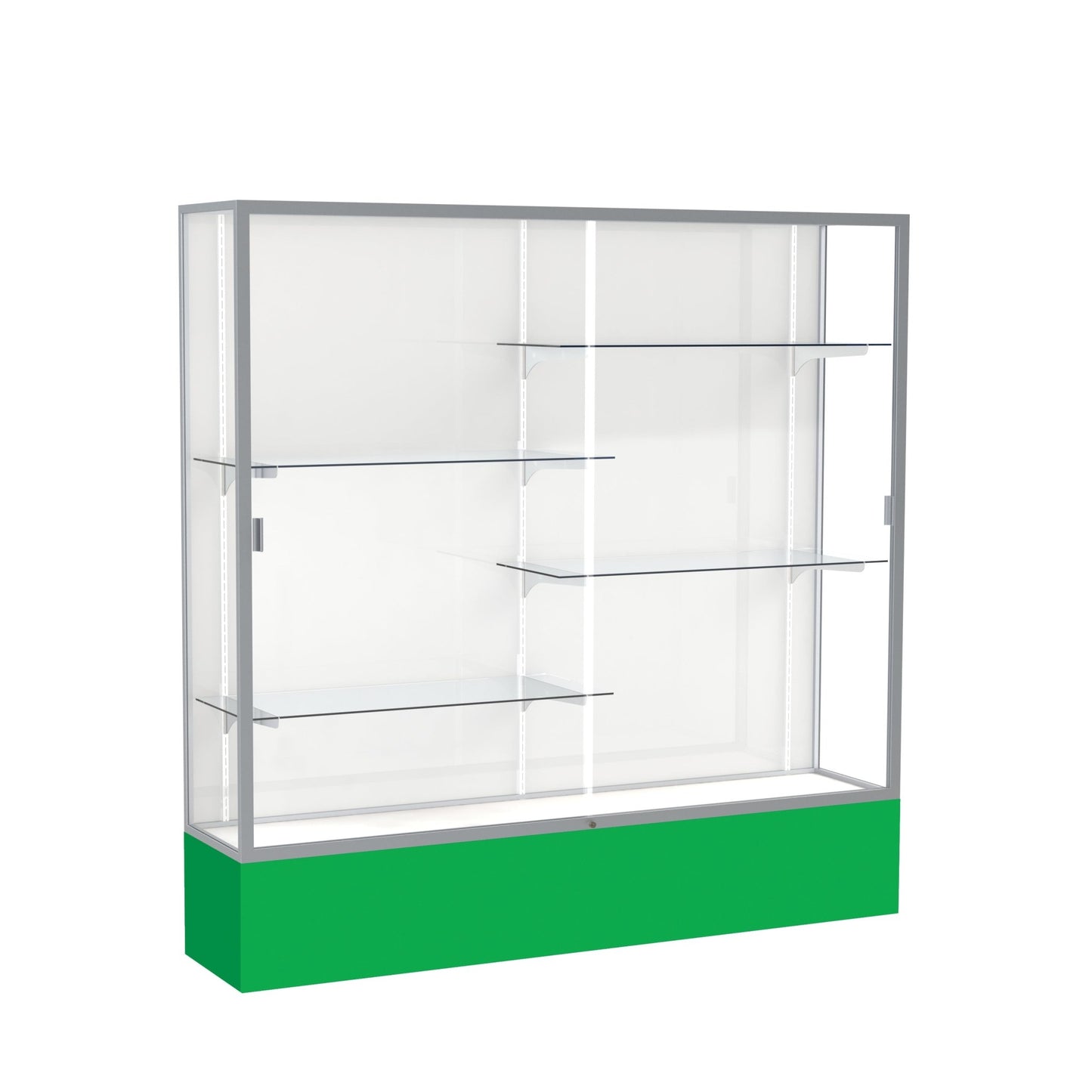 Ghent Spirit Floor Display Case, Unlighted, Aluminum Frame, 72"H x 72"W x 16"D - Waddell Display Collection (GHE - 376XX - XX - XX) - SchoolOutlet