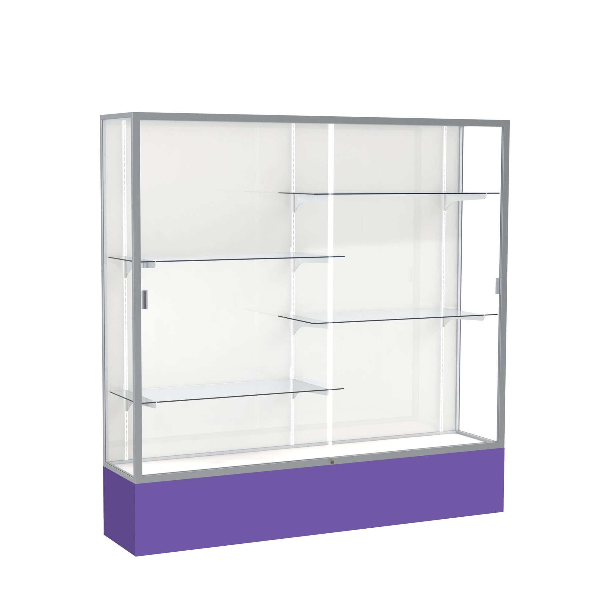 Ghent Spirit Floor Display Case, Unlighted, Aluminum Frame, 72"H x 72"W x 16"D - Waddell Display Collection (GHE - 376XX - XX - XX) - SchoolOutlet